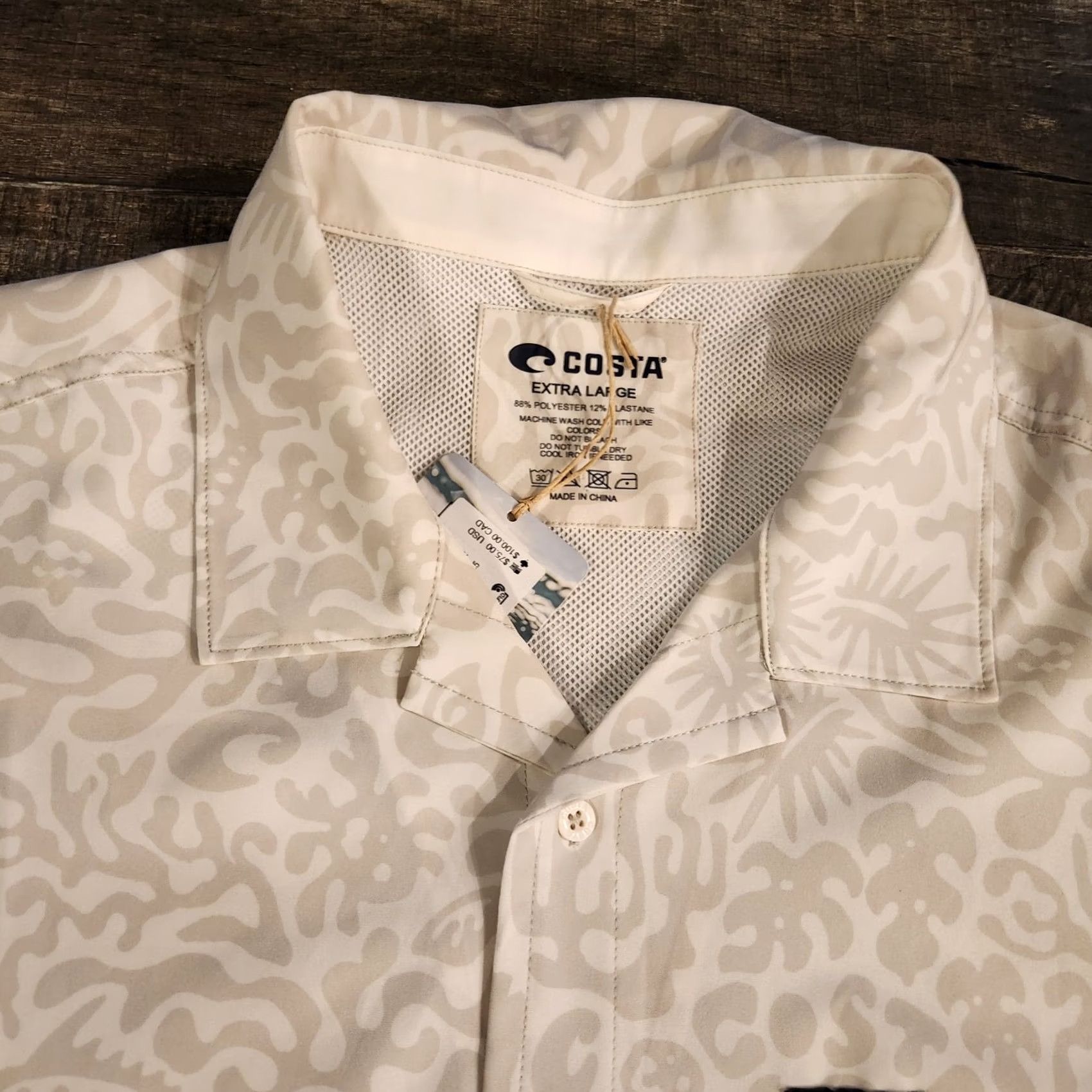 Vintage Costa Camp Tech Woven Shirt Mens XL Tropical Sea Animals AOP Beach Ocean New Size US XL / EU 56 / 4 - 5 Thumbnail