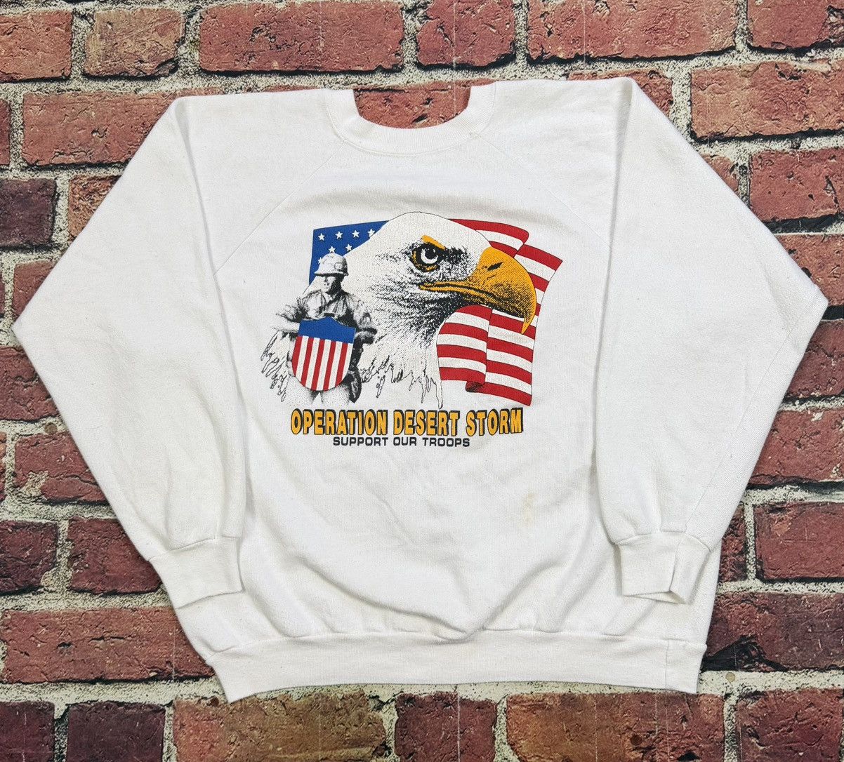 Vintage Vintage Operation Desert Storm Sweatshirt Crewneck 90s Boxy Size US L / EU 52-54 / 3 - 1 Thumbnail