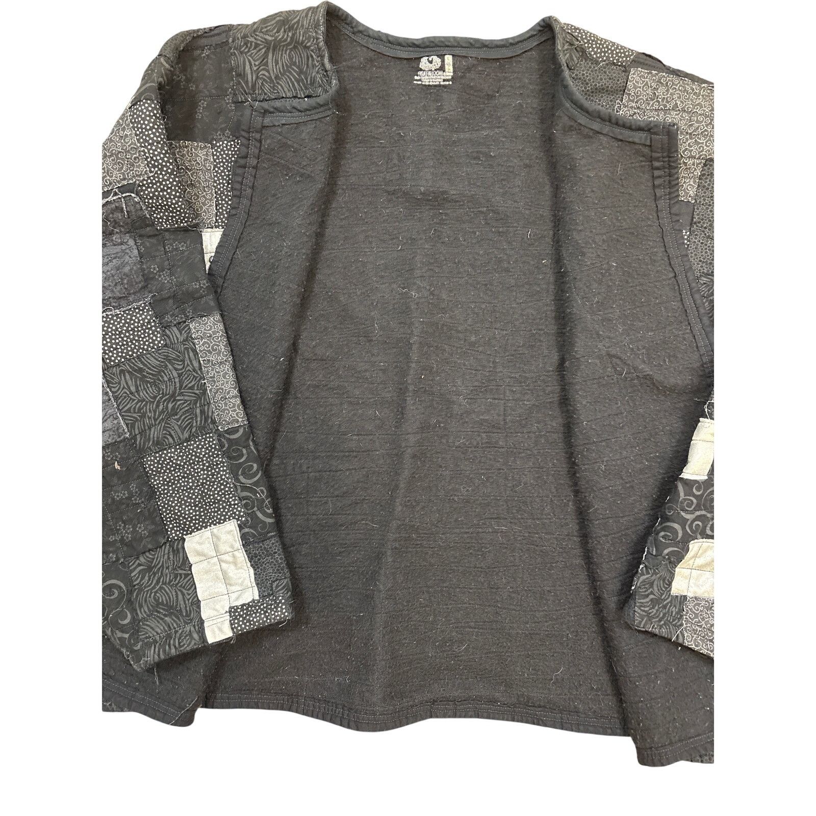 Handmade Vintage 90s handmade patchwork quilt sweatshirt open sweater Size M / US 6-8 / IT 42-44 - 5 Thumbnail