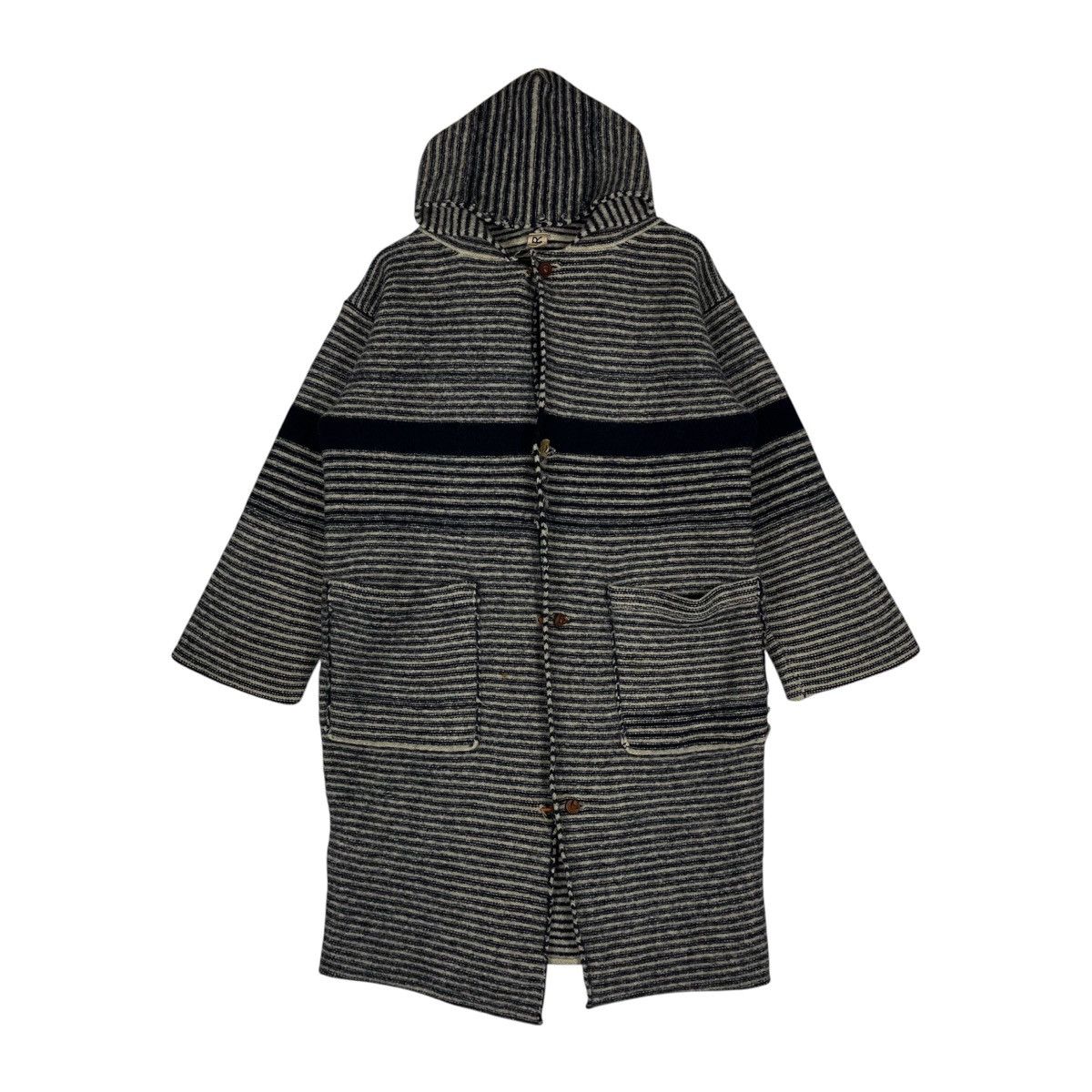 45rpm R By 45rpm Wool Striped Hoodie Duffle Coat Size L / US 10 / IT 46 - 8 Thumbnail
