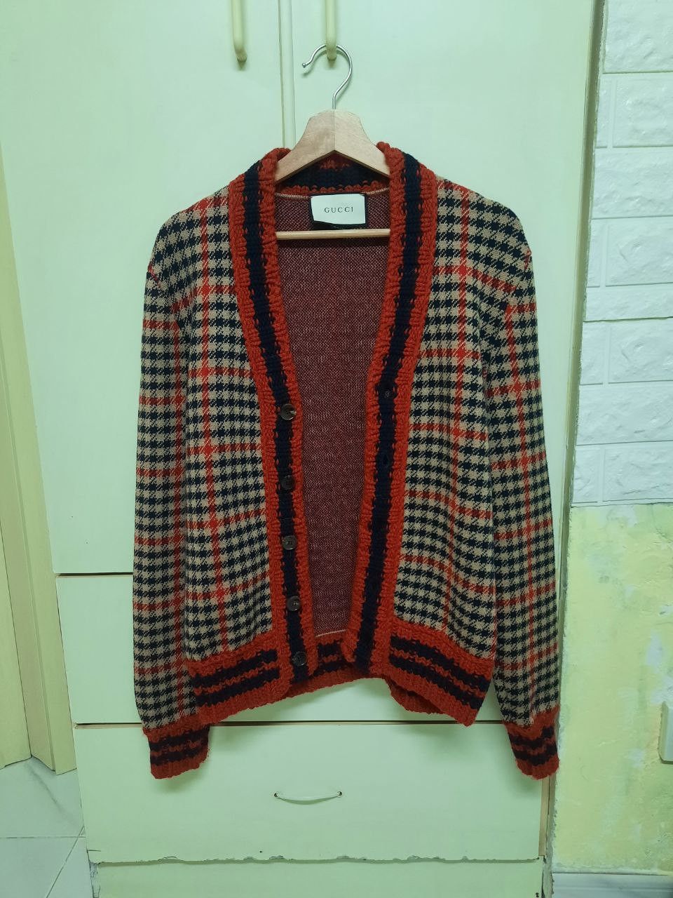 Gucci Checkered Cardigan Size US S / EU 44-46 / 1 - 1 Thumbnail
