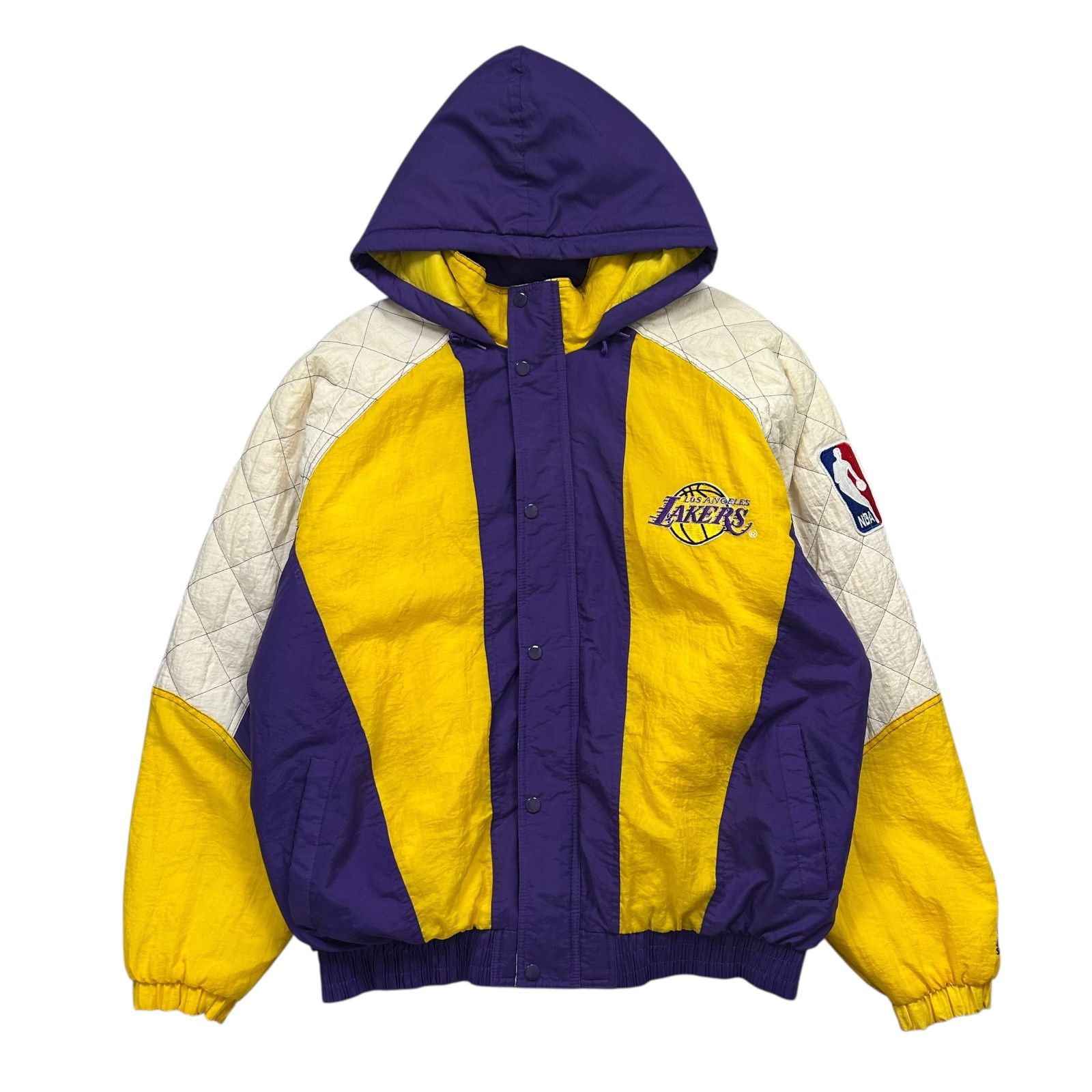 NBA VTG 90s LOS ANGELES LAKERS STARTER PUFFER JACKET HOODED XL Size US XL / EU 56 / 4 - 2 Thumbnail