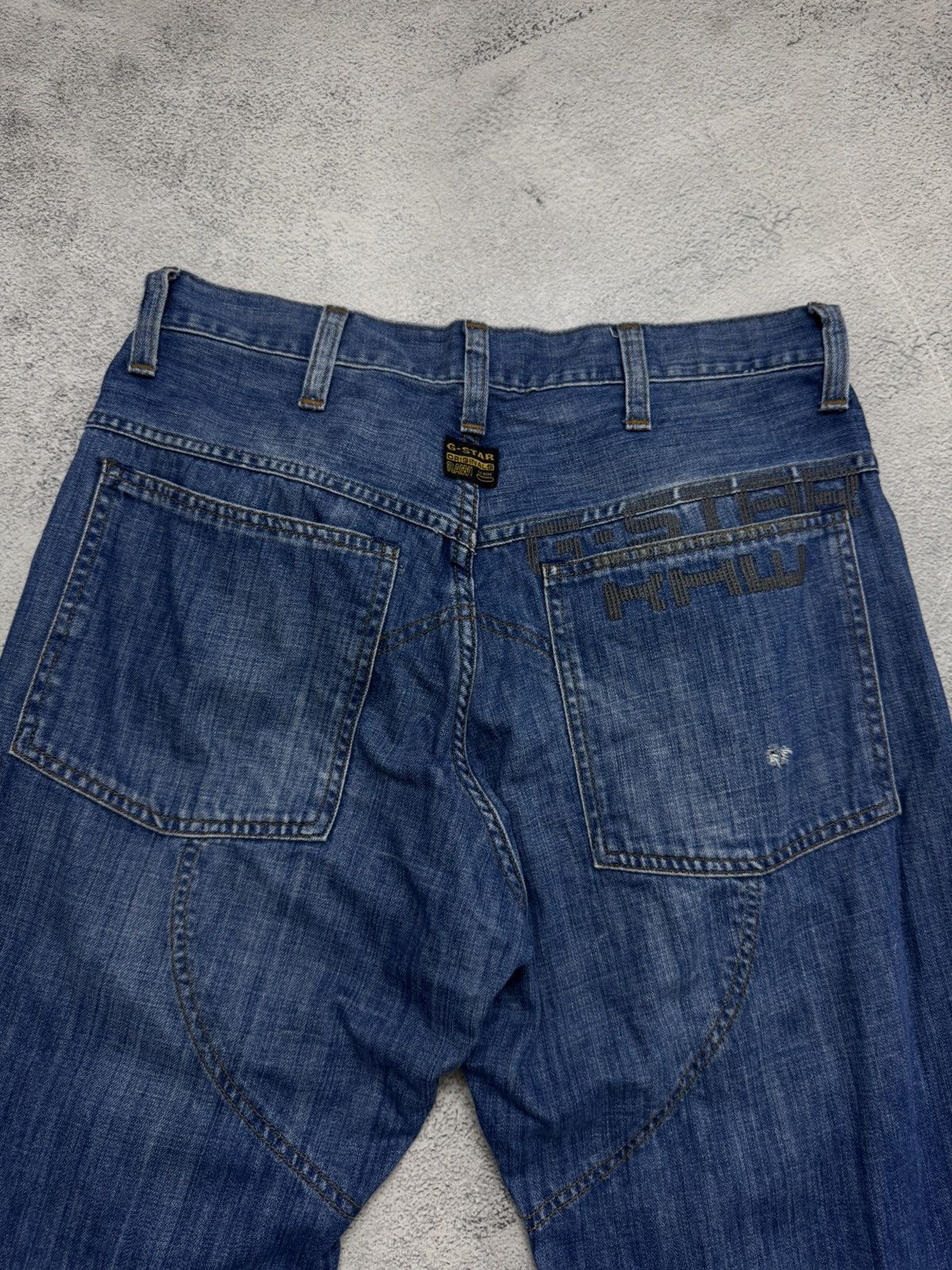 G-Star Vintage Y2k G Star Raw Big Logo Denim Jeans 00’s Size US 32 / EU 48 - 1 Thumbnail