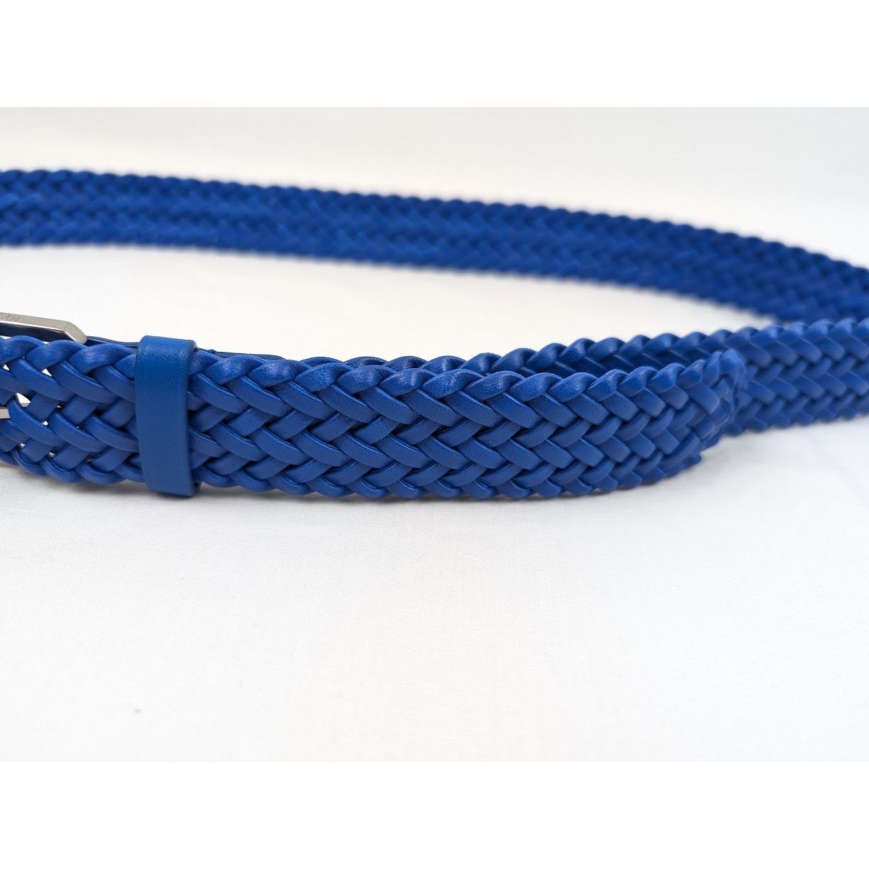 Bottega Veneta o1rshd1 Size: 105 / Nappa Woven Chevron Belt in Blue Size 40 - 19 Thumbnail