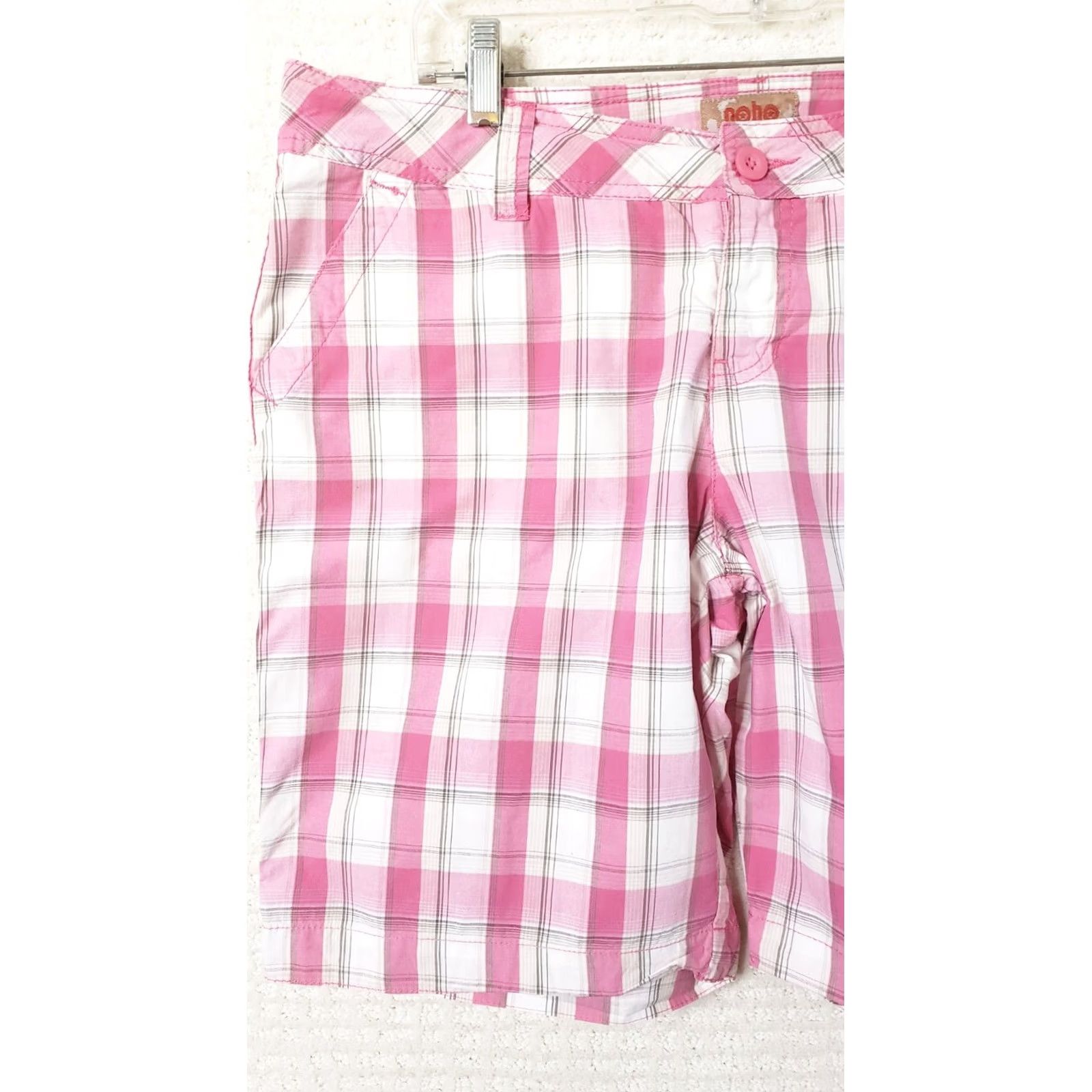 Vintage No Boundries Pink Plaid Shorts Junior Sz 15 Girls Great Nice Condition Size 36" / US 14 / IT 50 - 3 Thumbnail