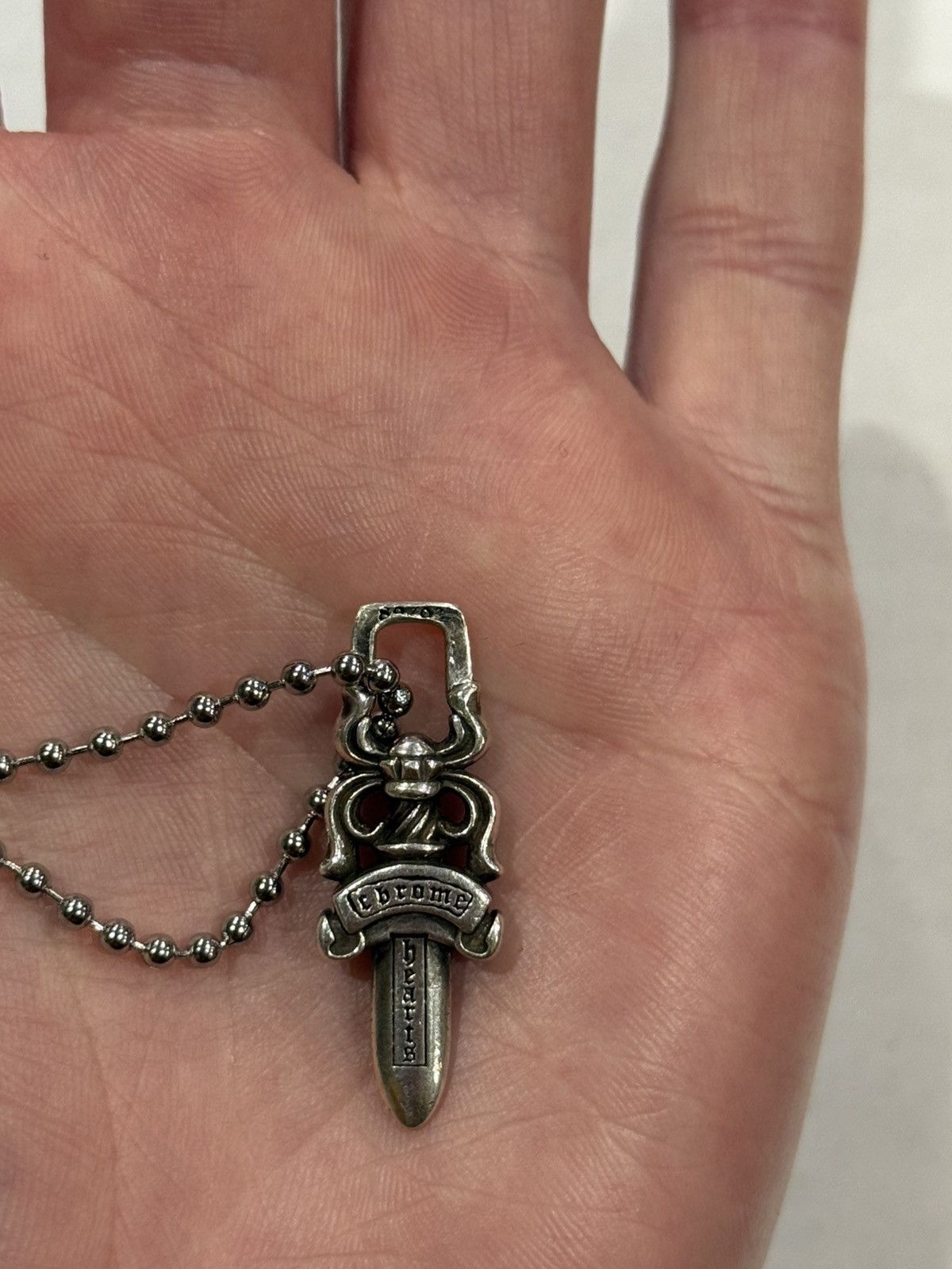 Chrome Hearts Chrome Hearts Dagger Pendant Silver Ball Chain Necklace 925 Size ONE SIZE - 10 Thumbnail