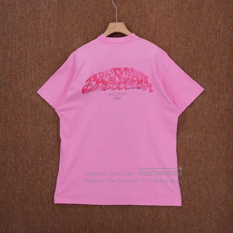 Balenciaga Balenciaga Pink Flame Printed Short Sleeve Size US M / EU 48-50 / 2 - 2 Thumbnail