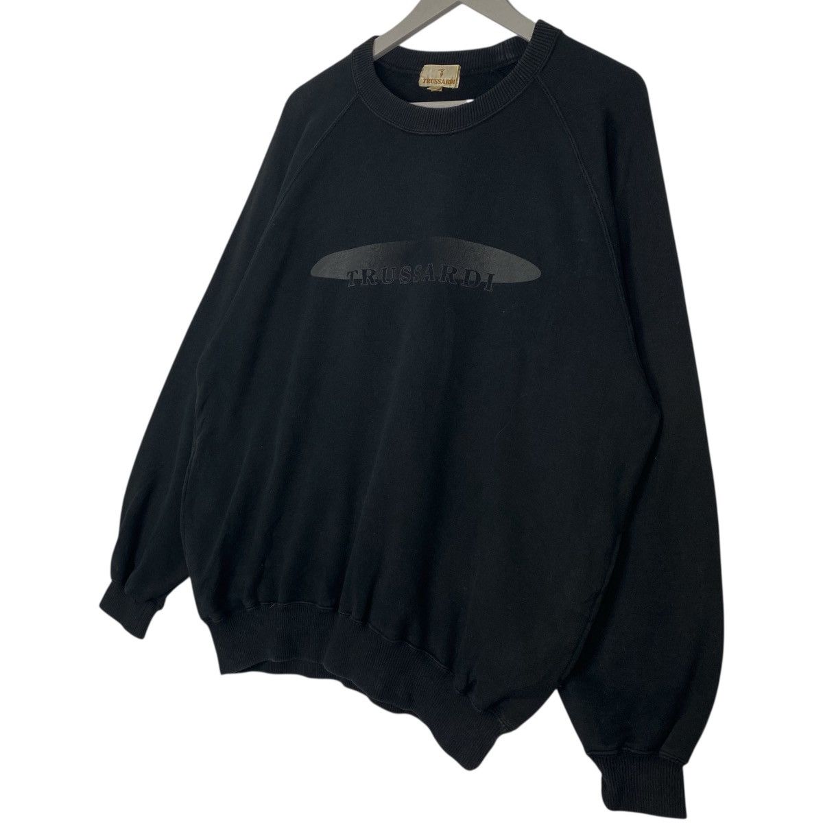 Vintage Vintage 90s Trussardi Sweatshirt Crewneck Black Big Logo SzL Size US L / EU 52-54 / 3 - 2 Thumbnail