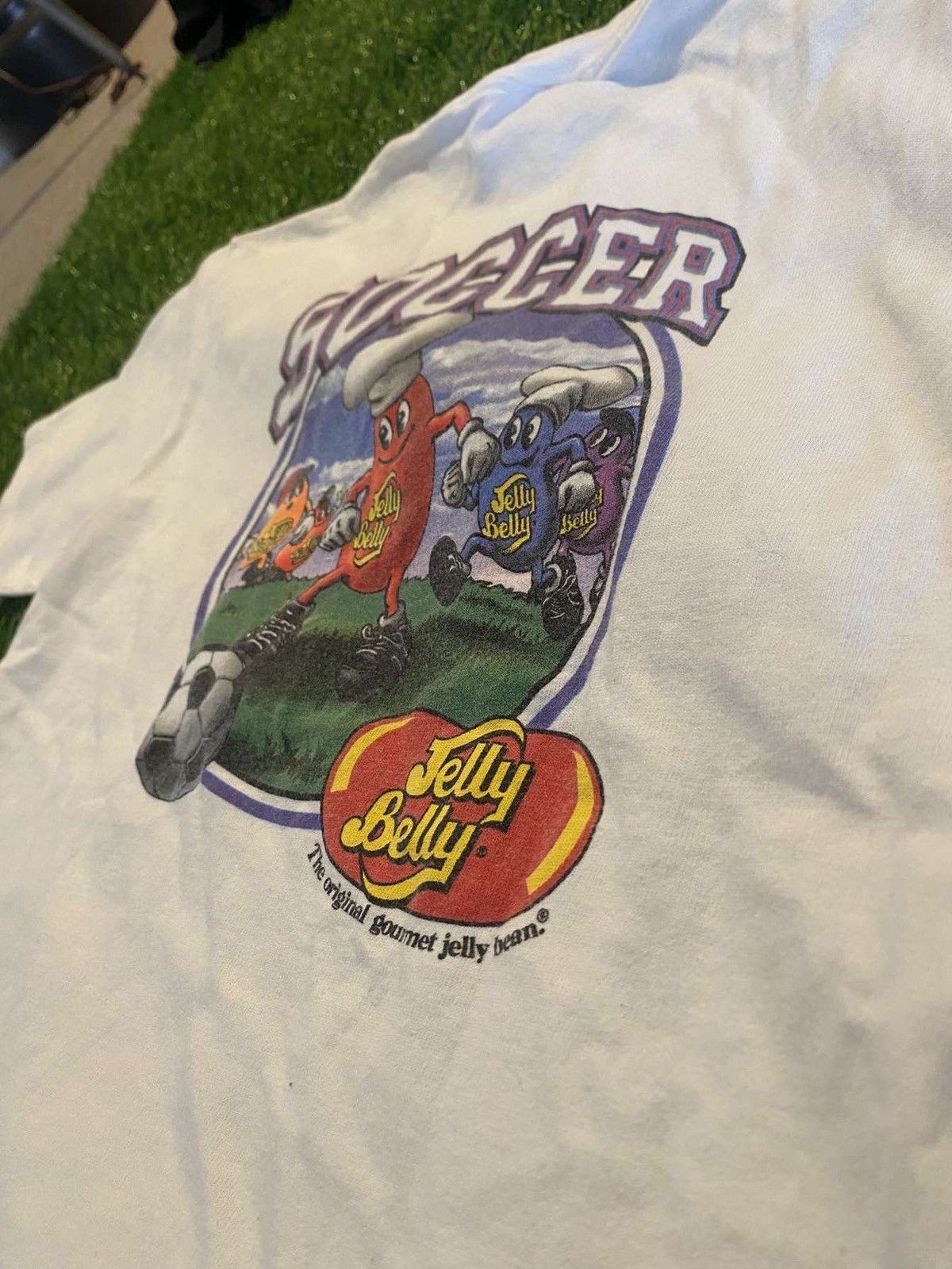 Vintage Vintage Jelly Belly Soccer Tee Shirt Size 14-16 Youth Size US XXS / EU 40 - 3 Thumbnail