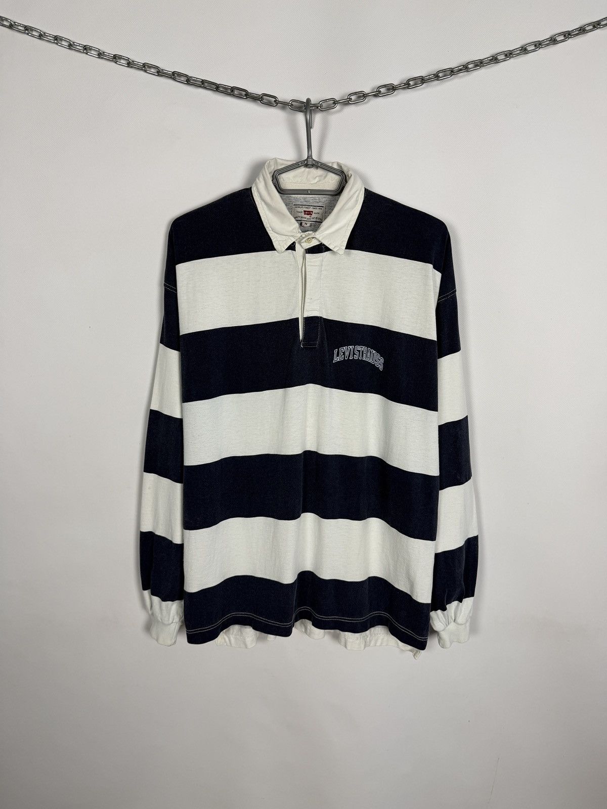 Levi's Vintage Clothing Vintage 90s Levi’s Long Sleeve Striped Polo Shirt Rugby Sz M Size US M / EU 48-50 / 2 - 1 Thumbnail