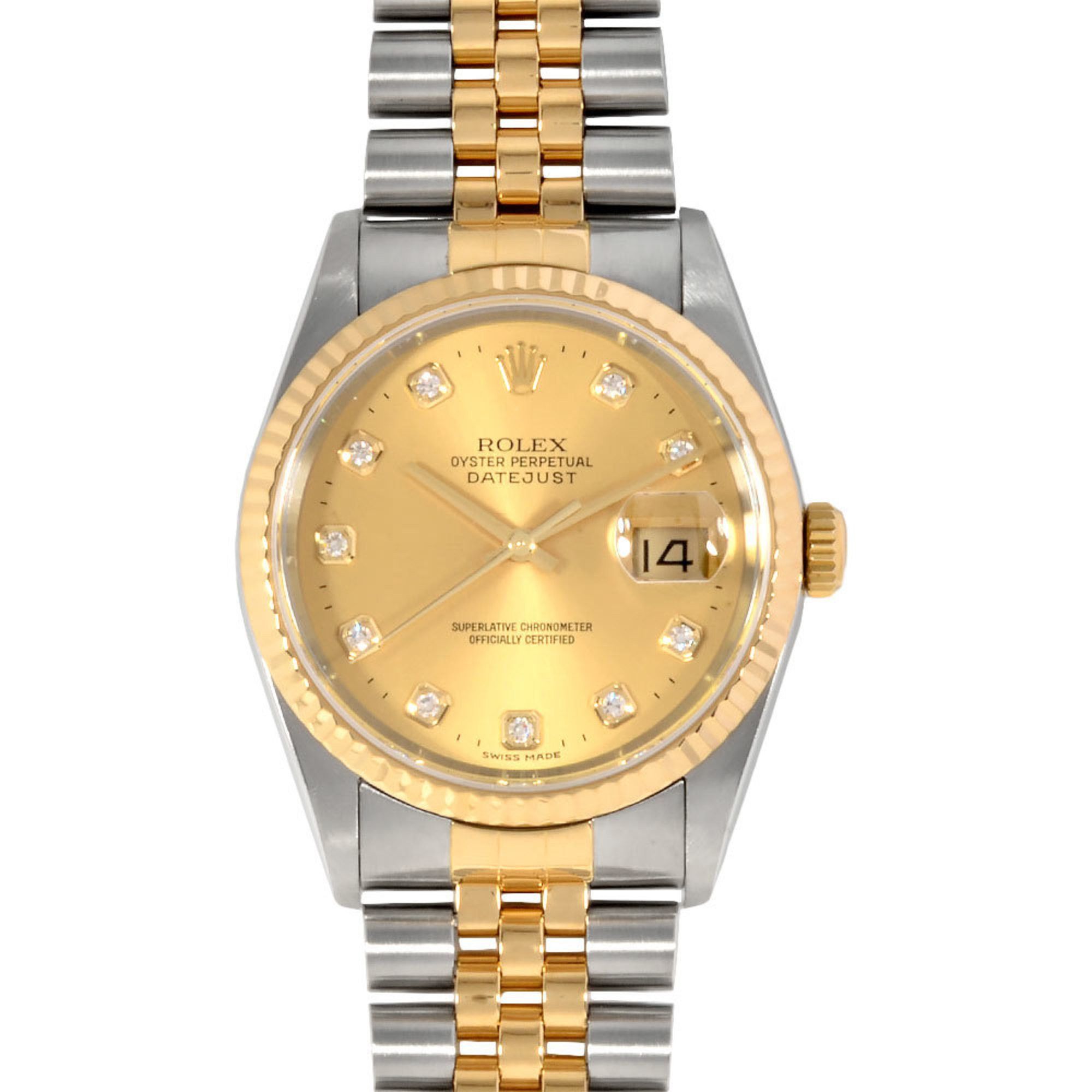 Rolex Rolex 16233G Datejust Y series watch, automatic, champagne dial, 10P diamond index, combination, SS x YG, men's Size ONE SIZE - 1 Thumbnail