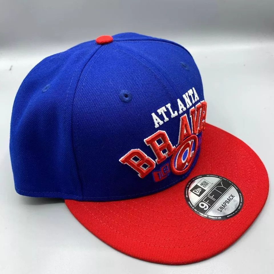 New Era Atlanta Braves Hat Men 9Fifty New Era MLB Snap Back Cap Size ONE SIZE - 8 Thumbnail