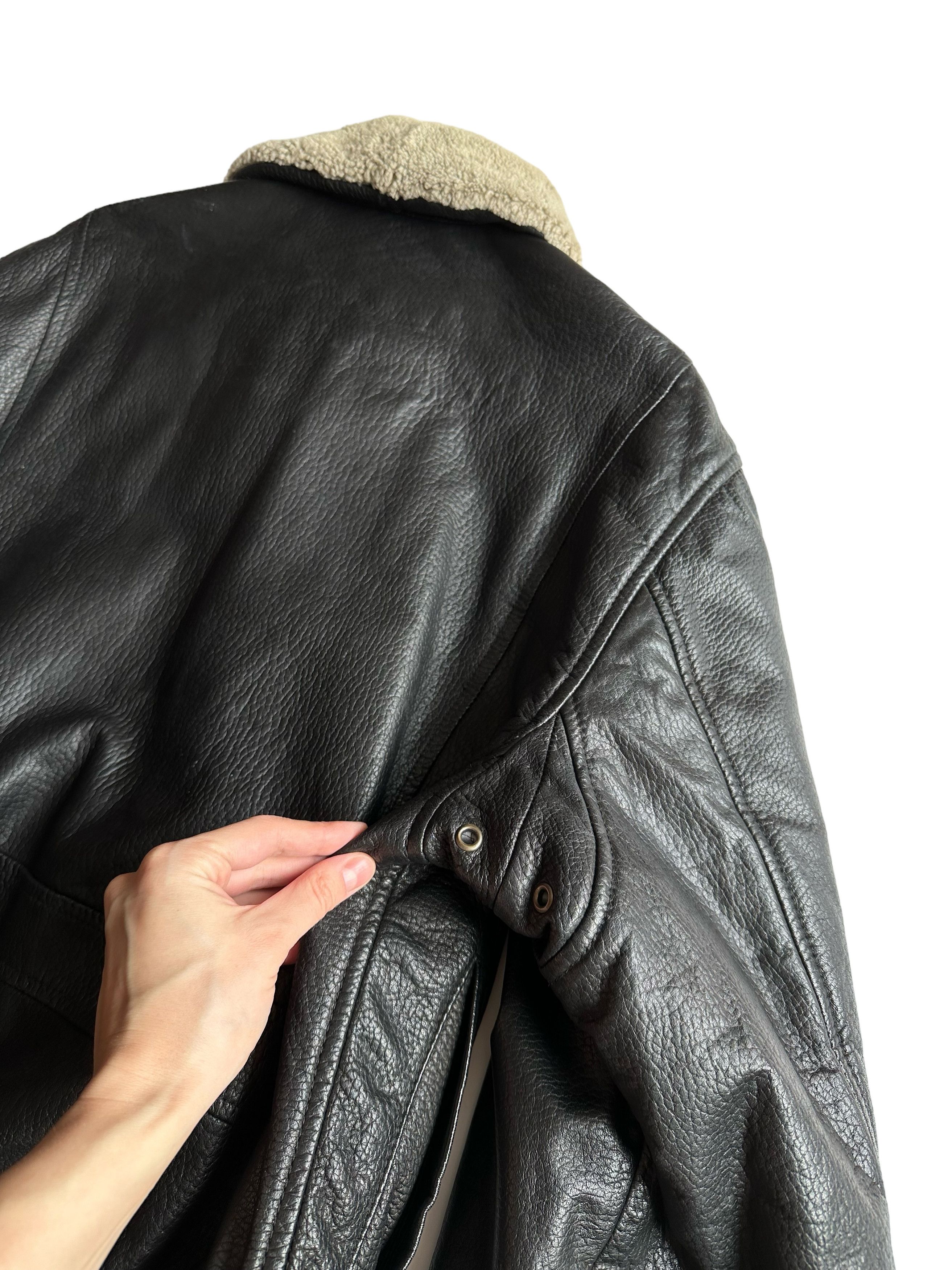 Mandelli Enrico Mandelli Black Leather Aviator Jacket (IT50/M-L) Size US M / EU 48-50 / 2 - 5 Thumbnail
