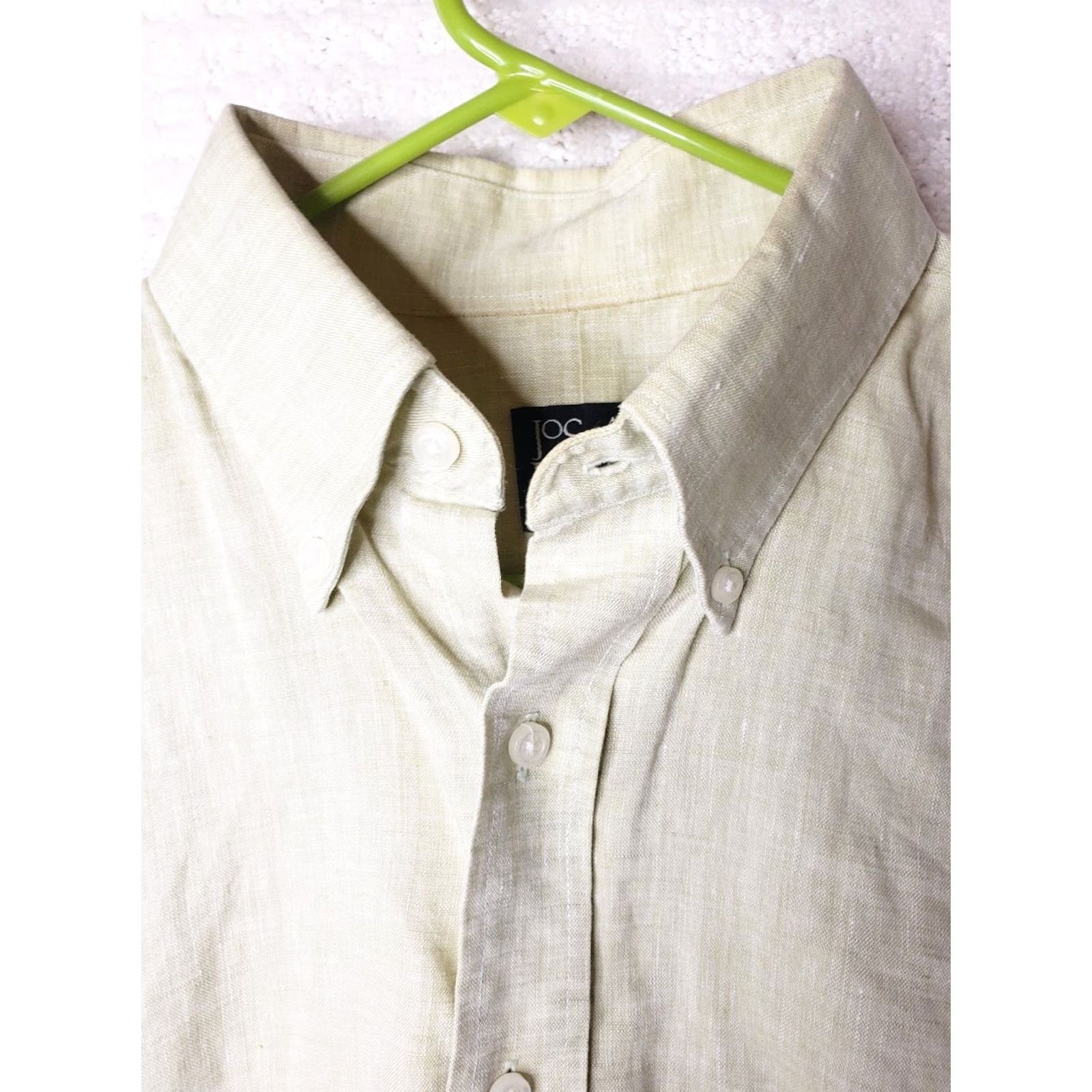 Jos. A. Bank JOS A BANK Linen Button-Down Short Sleeve Shirt M Mens Mint Green XS? Size US M / EU 48-50 / 2 - 5 Thumbnail