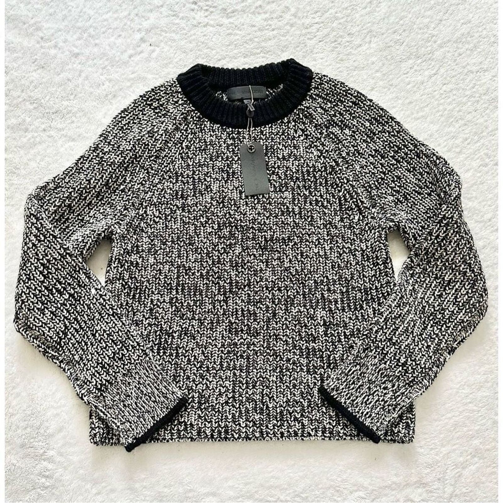 Rag & Bone Rag & Bone Black/White Karen Crew Neck Sweater - Size S Size S / US 4 / IT 40 - 5 Thumbnail