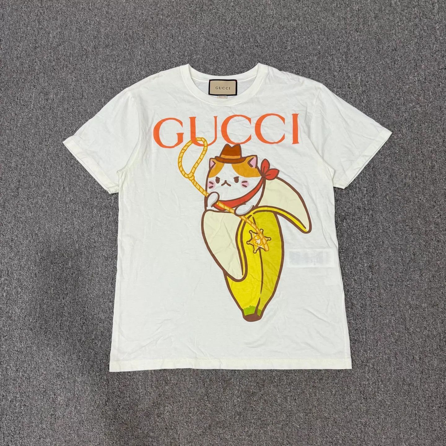 Gucci Cat in Banana Graphic Short Sleeve Tee Size US XS / EU 42 / 0 - 1 Thumbnail