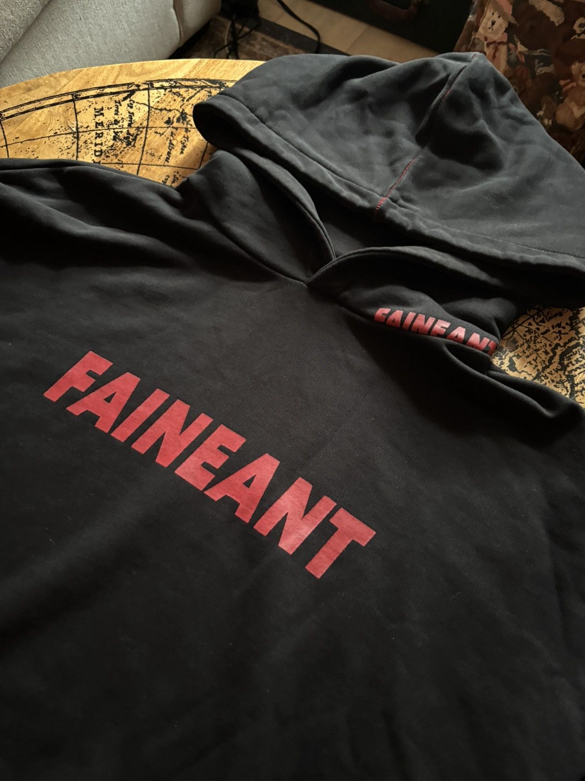 Japanese Brand Faineant French Terry Cotton Cropped Boxy Hoodie Size US L / EU 52-54 / 3 - 2 Thumbnail