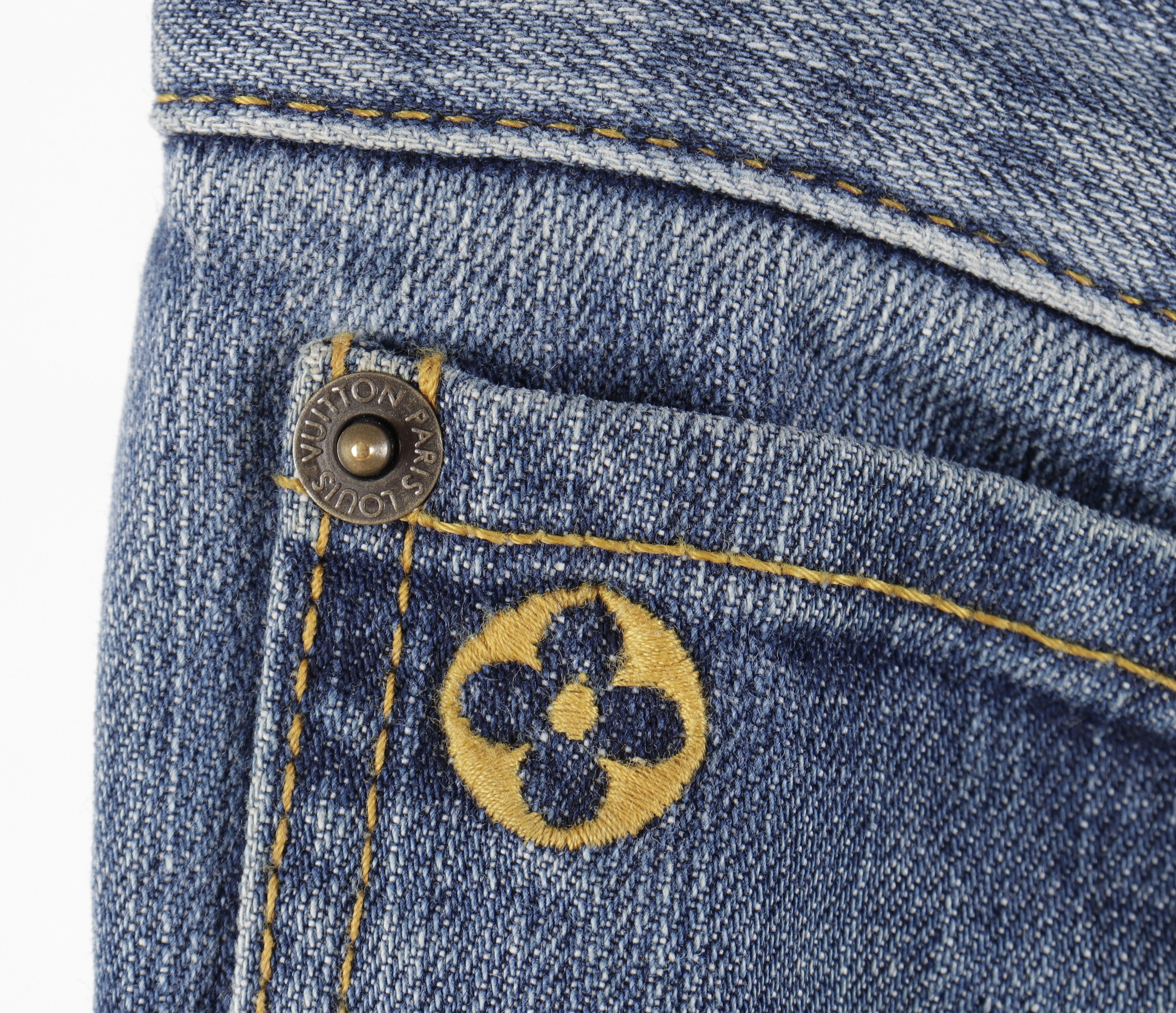 Louis Vuitton Women's Louis Vuitton Blue Cotton Jeans size IT 38 Size 26" / US 2 / IT 38 - 3 Thumbnail