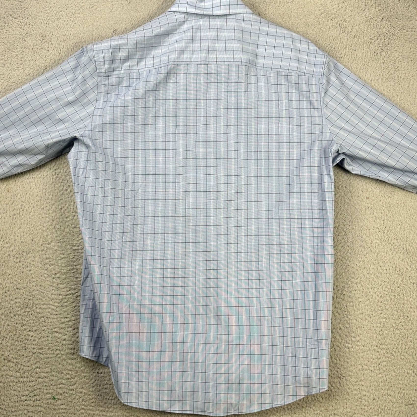 Calvin Klein Calvin Klein Dress Shirt Men Large 16-16.5 32-33 Blue Plaid NEW Size 42R - 4 Thumbnail