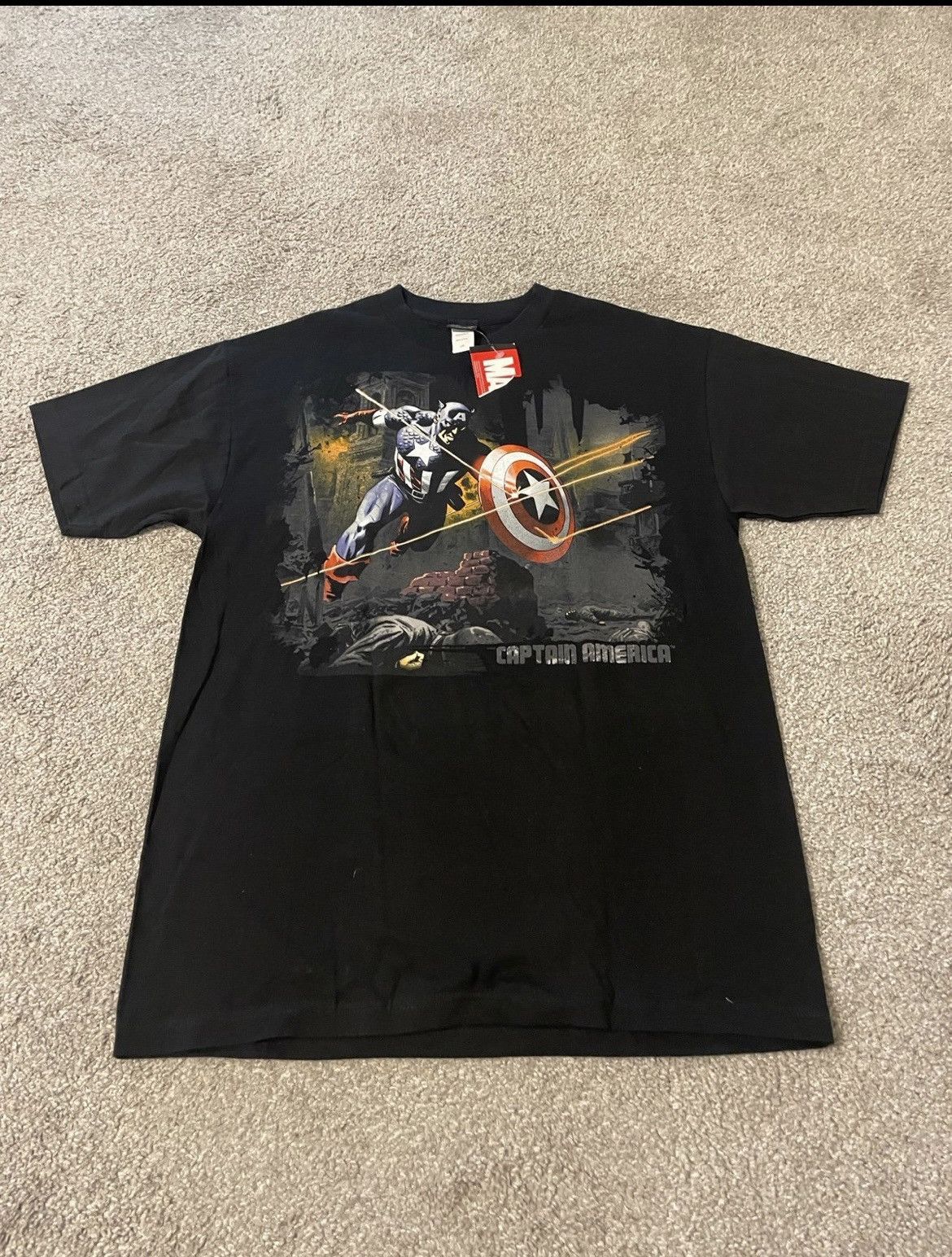 Mad Engine × Marvel Comics × Vintage Vintage Marvel Mad Engine Captain America Shirt Size L NWT Size US L / EU 52-54 / 3 - 2 Thumbnail