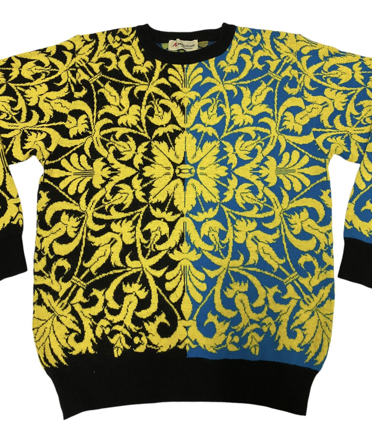 Andreluciano × Aran Isles Knitwear Andre Luciano Crazy Screen Two Tone Coloured Sweater (C3) Size US M / EU 48-50 / 2 - 2 Thumbnail