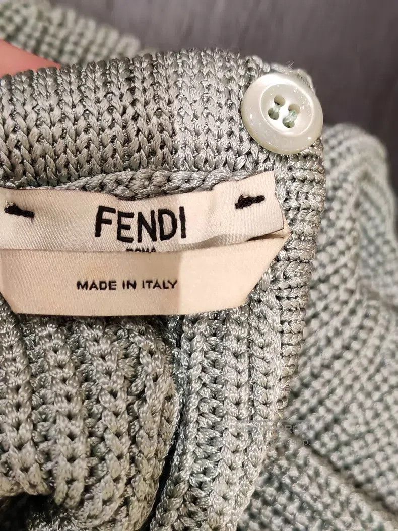 Fendi Fendi Knitted top, light gray short-sleeve design, high-ne Size XS / US 0-2 / IT 36-38 - 5 Thumbnail
