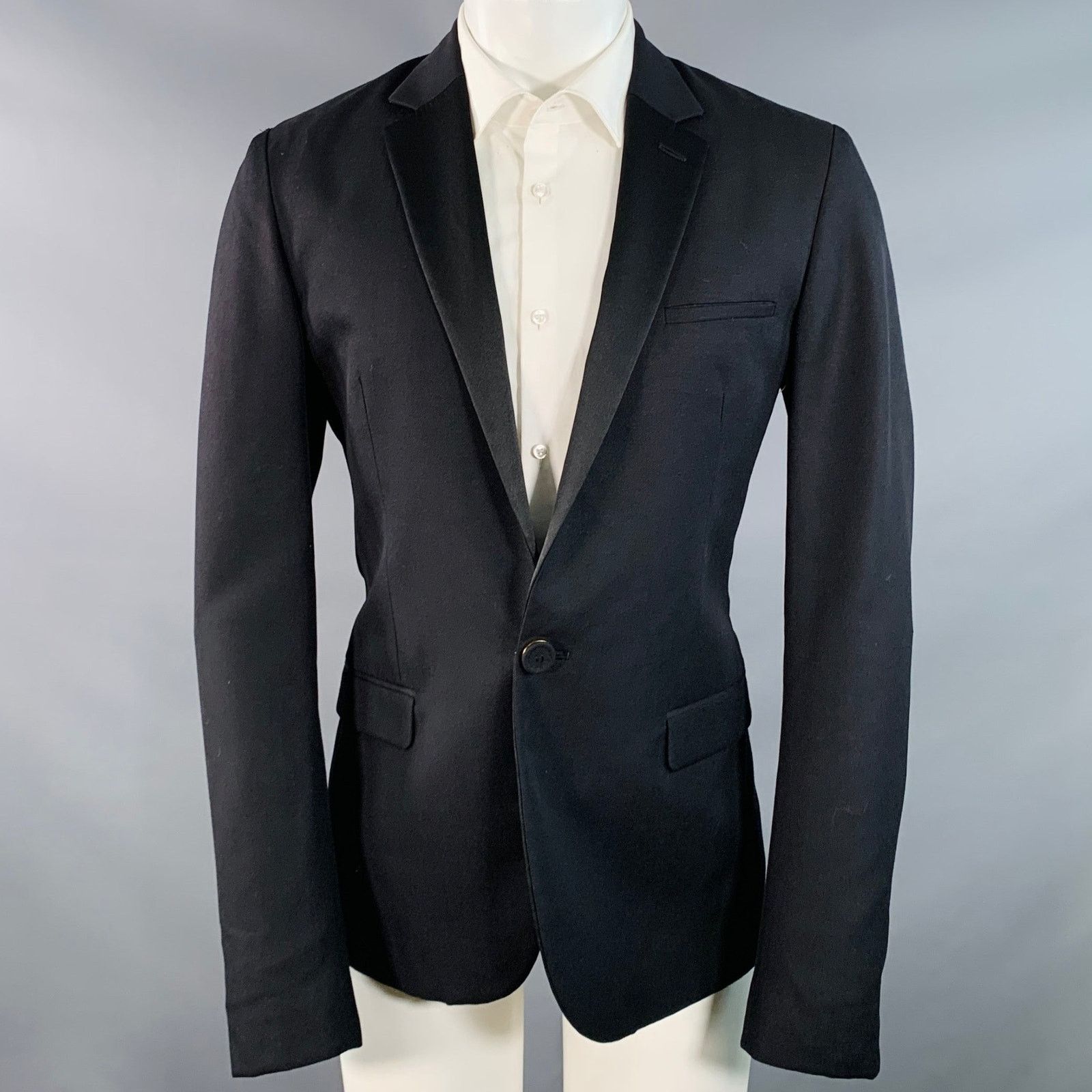 Calvin Klein CALVIN KLEIN Size 40 Wool Silk Notch Lapel Sport Coat Size 40R - 1 Thumbnail
