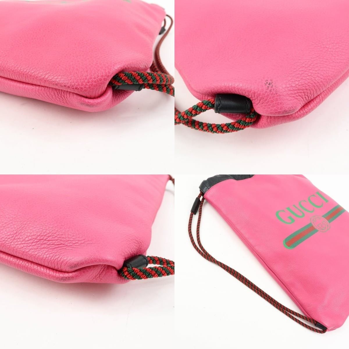 Gucci Gucci Interlocking G Drawstring Backpack Calfskin Pink Size ONE SIZE - 5 Thumbnail