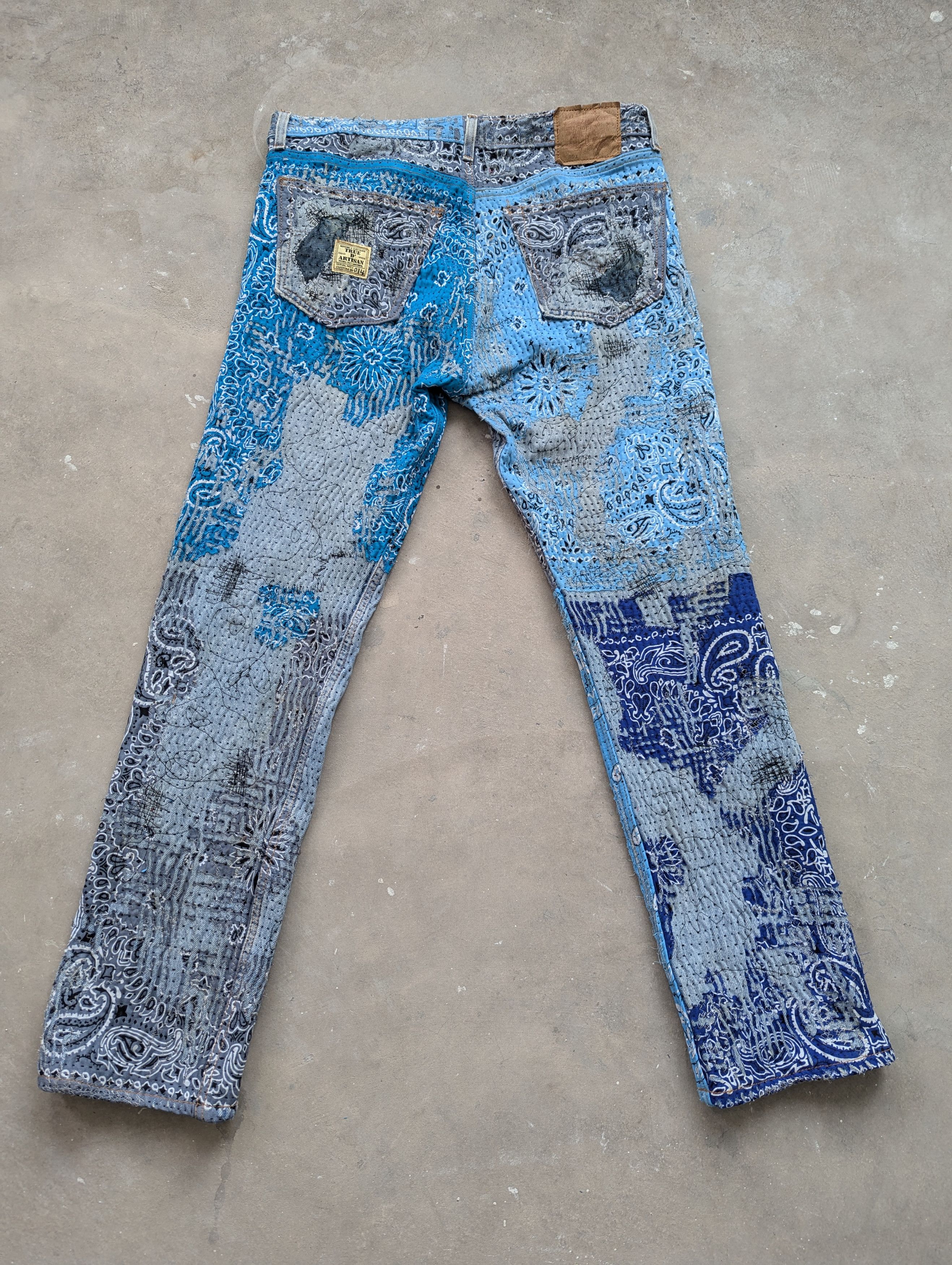 Levi's 1/1 World Levis 501 Uroboros Kofu Reconstructed Handmade Size US 35 - 20 Thumbnail