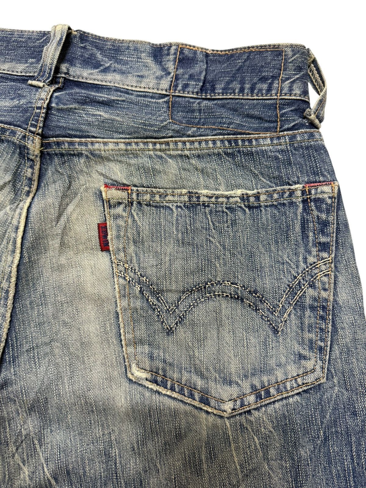 Edwin Vintage Edwin 503 Blue Trip Japan Distressed Loose Jeans Size US 32 / EU 48 - 22 Thumbnail