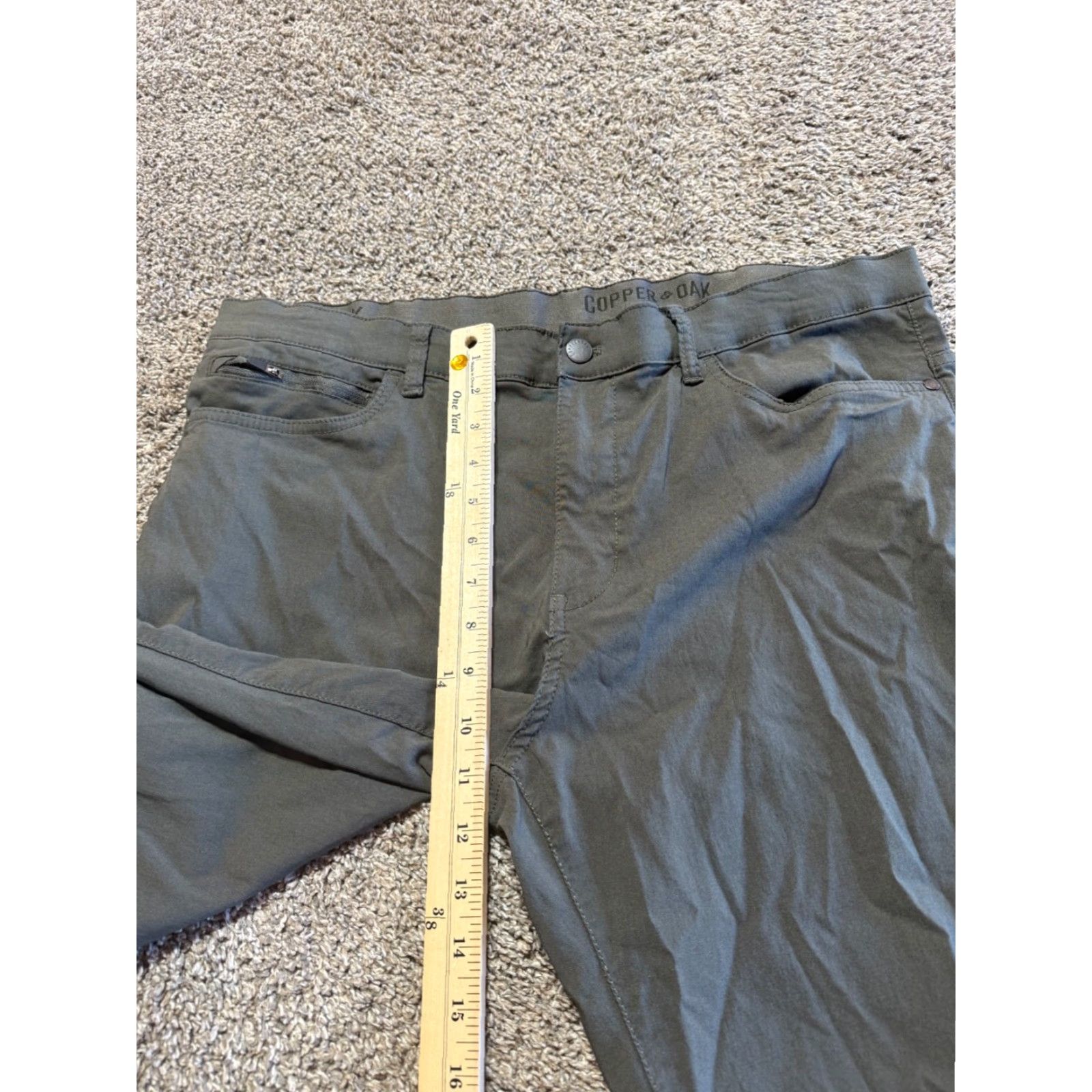 Vintage COPPER & OAK All Day Tech Pants Men's 38 x32 Dark Olive Slim Stretch Nylon Golf Chino Pants Size US 38 / EU 54 - 6 Thumbnail