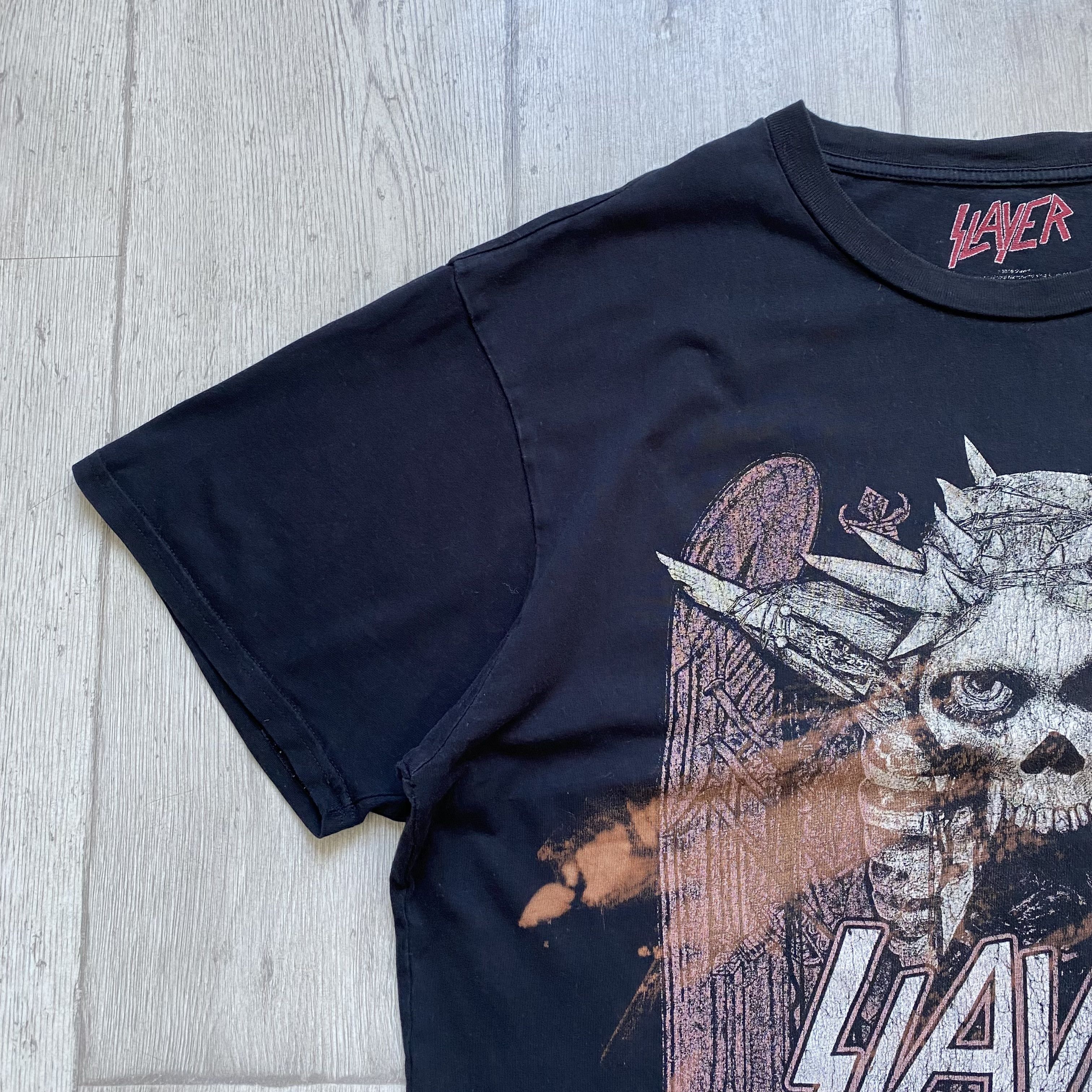 Band Tees 🎸 Trashed SLAYER Rock Tee Skull logo Heavy Metal Vintage Size US M / EU 48-50 / 2 - 4 Thumbnail