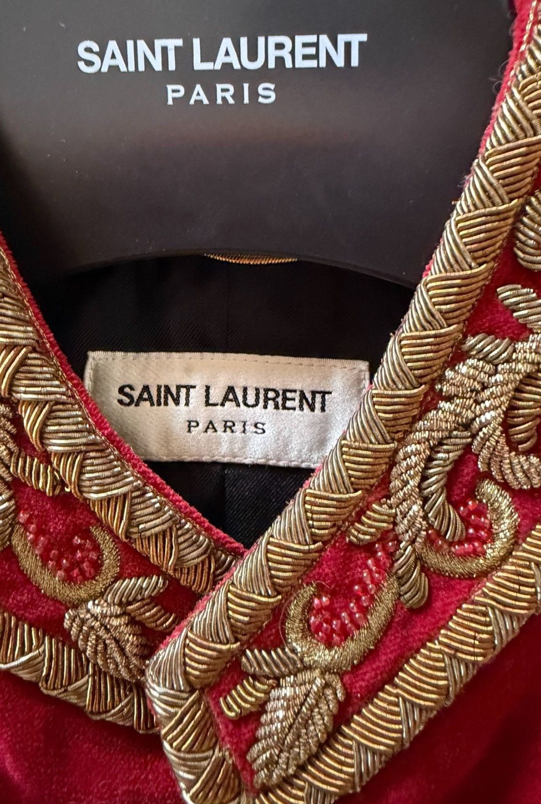 Saint Laurent Paris Saint Laurent 18FW Red Velvet Court Jacket Vaccarello Size S / US 4 / IT 40 - 2 Thumbnail