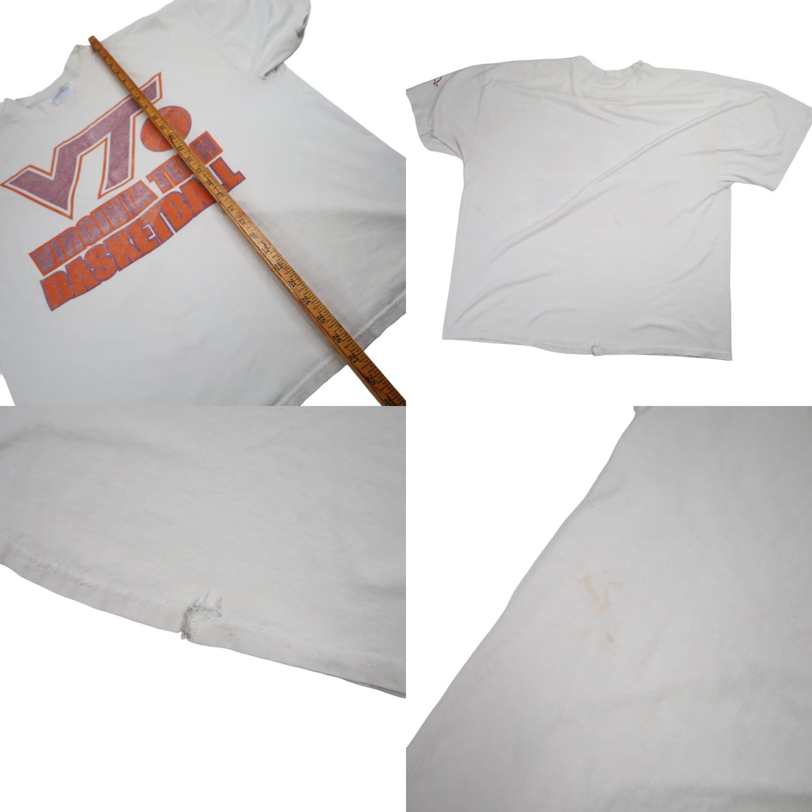 Vintage VINTAGE Virginia Tech Basketball Mens XL Graphic T Shirt White Size US XL / EU 56 / 4 - 8 Thumbnail