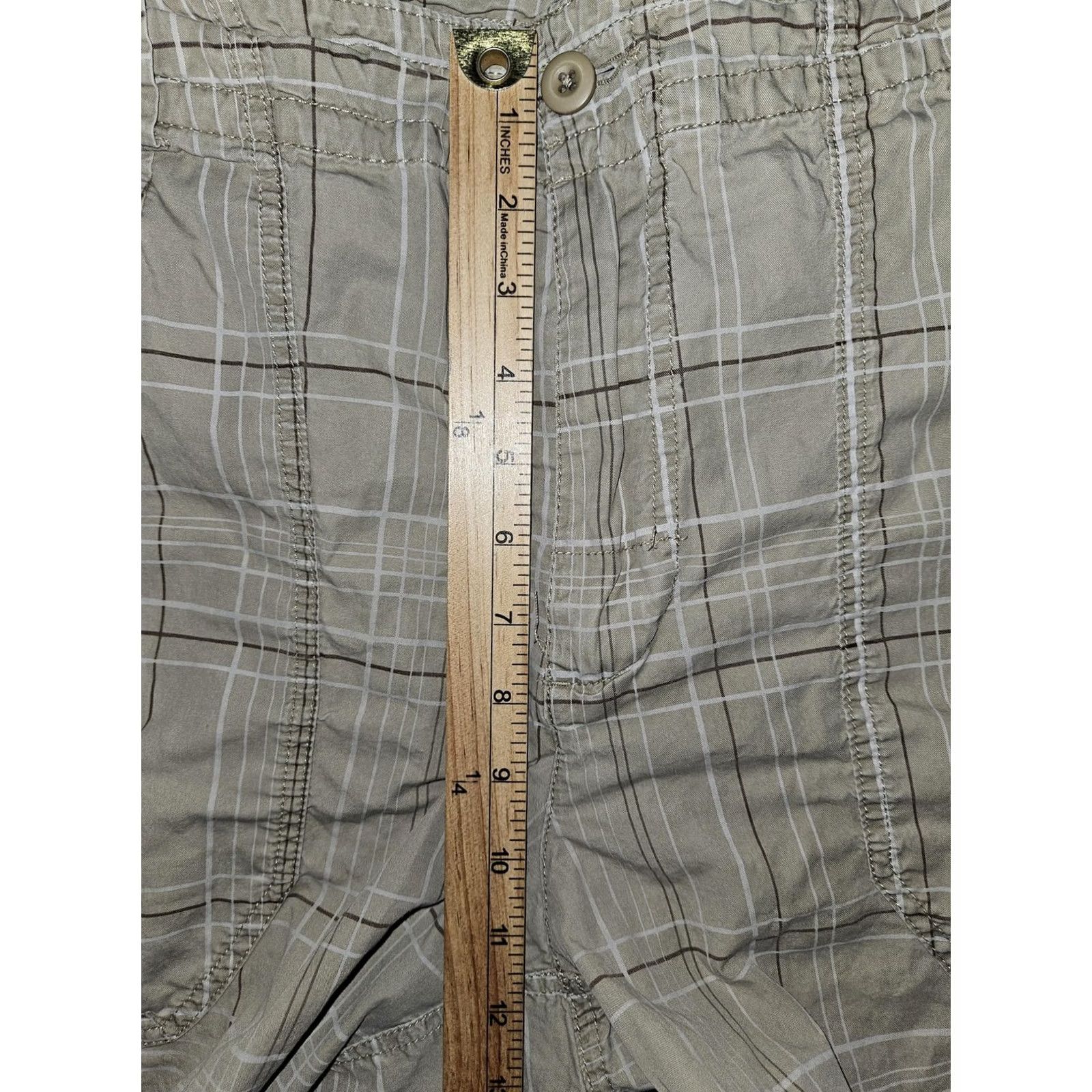 Nike Nike Shorts Mens Large Plaid Casual Drawstring Pockets Lightweight Cotton Beige Summer Size US 33 - 4 Thumbnail