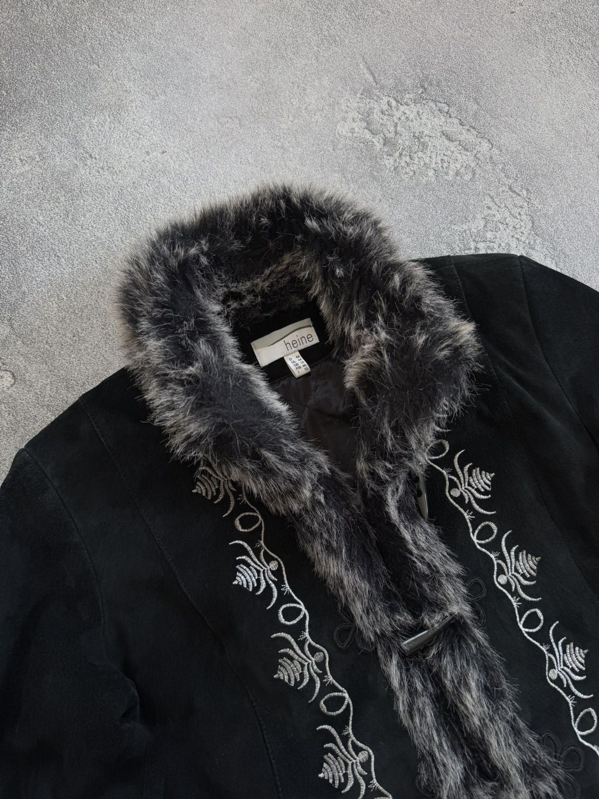 Miss Sixty Heine suede retro fur faux jacket coat black if six was nine Size XL / US 12-14 / IT 48-50 - 2 Thumbnail