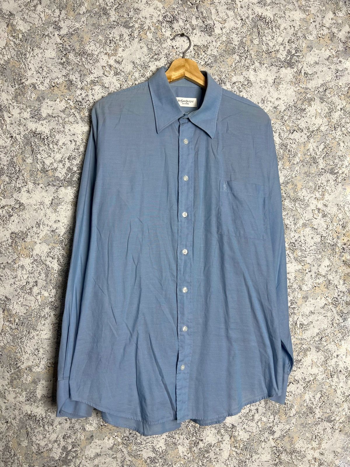 Yves Saint Laurent Yves Saint Laurent Long Sleeve Shirt Button Up YSL Size L Size US L / EU 52-54 / 3 - 1 Thumbnail