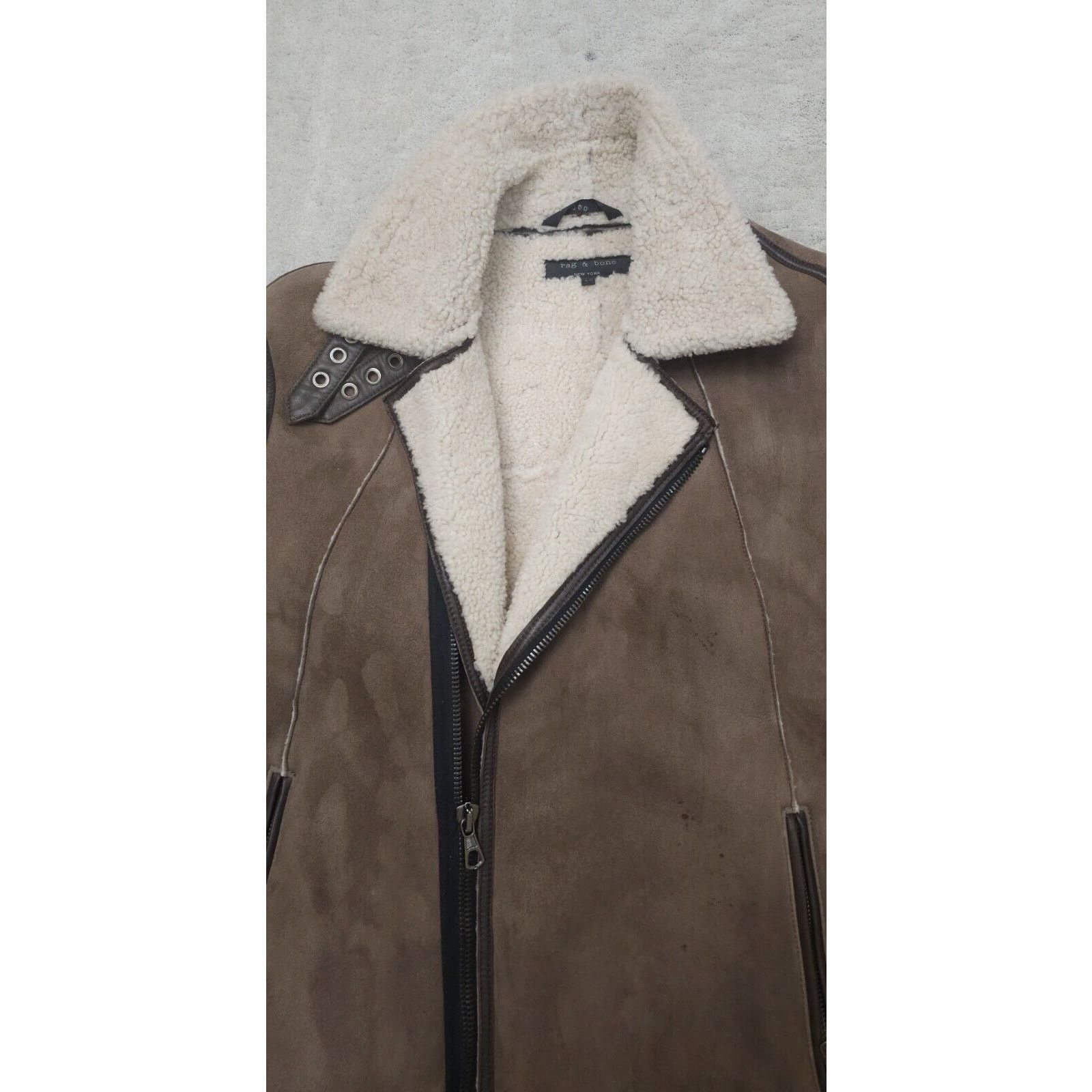 Rag & Bone Rag & Bone Vintage Shearling Lamb Suede Bomber Sz 40 $2295 Size US XXS / EU 40 - 4 Thumbnail