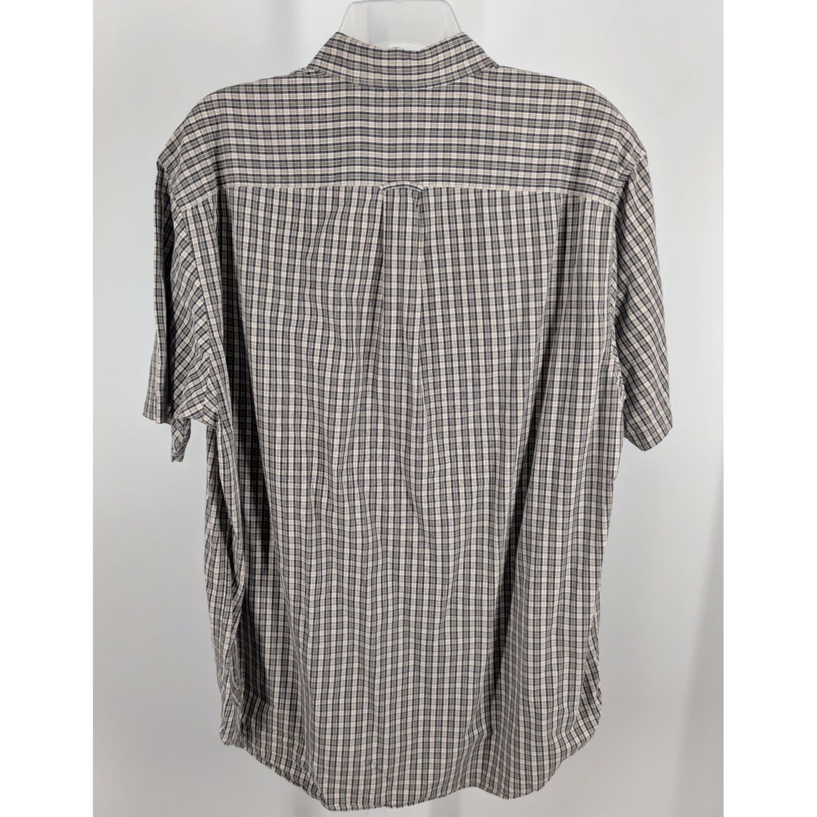 Gap VINTAGE Gap Plaid Short Sleeve Button-Down Shirt Olive Navy M Hong Kong Size US M / EU 48-50 / 2 - 3 Thumbnail