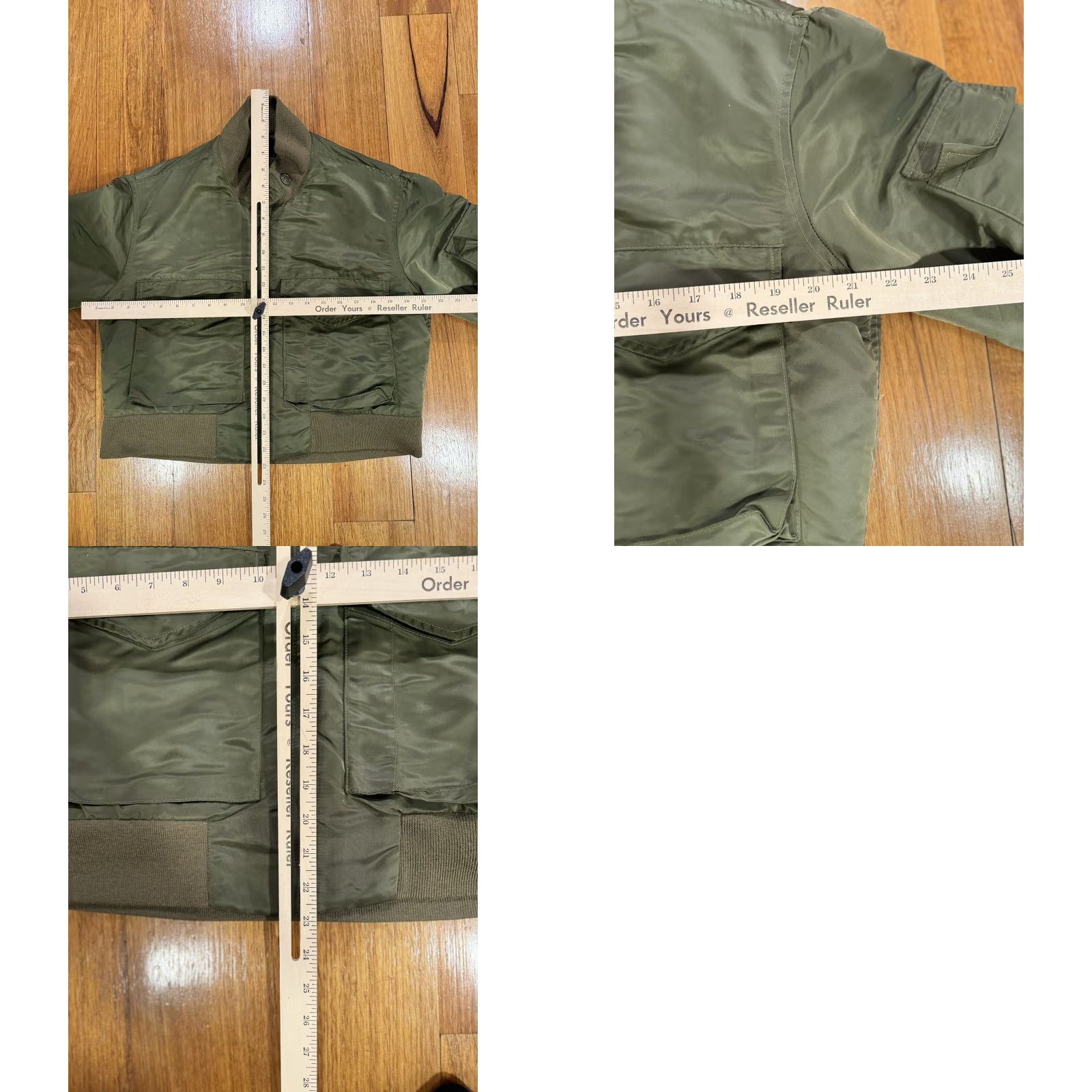 Nili Lotan NILI LOTAN Jacket Nylon Bomber XS Army Green Womens Short Vintage? (No N/A) Size XS / US 0-2 / IT 36-38 - 10 Thumbnail