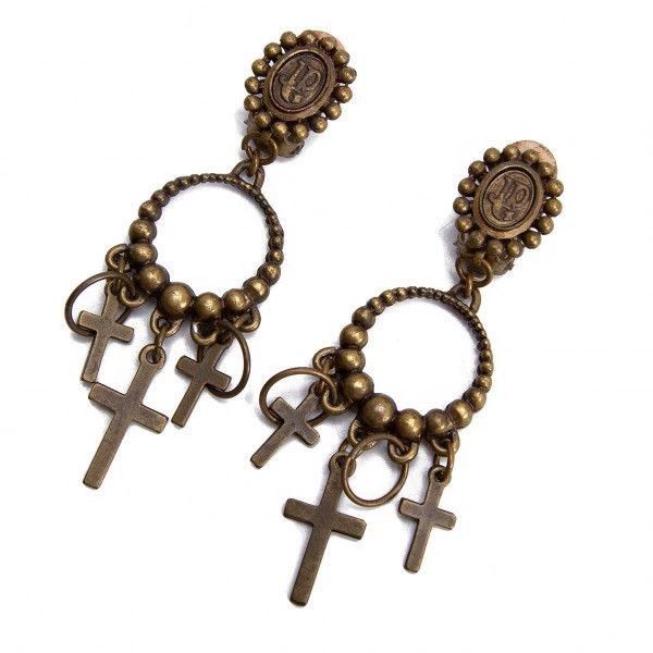 Jean Paul Gaultier Jean Paul Gaultier Cross decorative logo earrings-2505 Size ONE SIZE - 1 Thumbnail