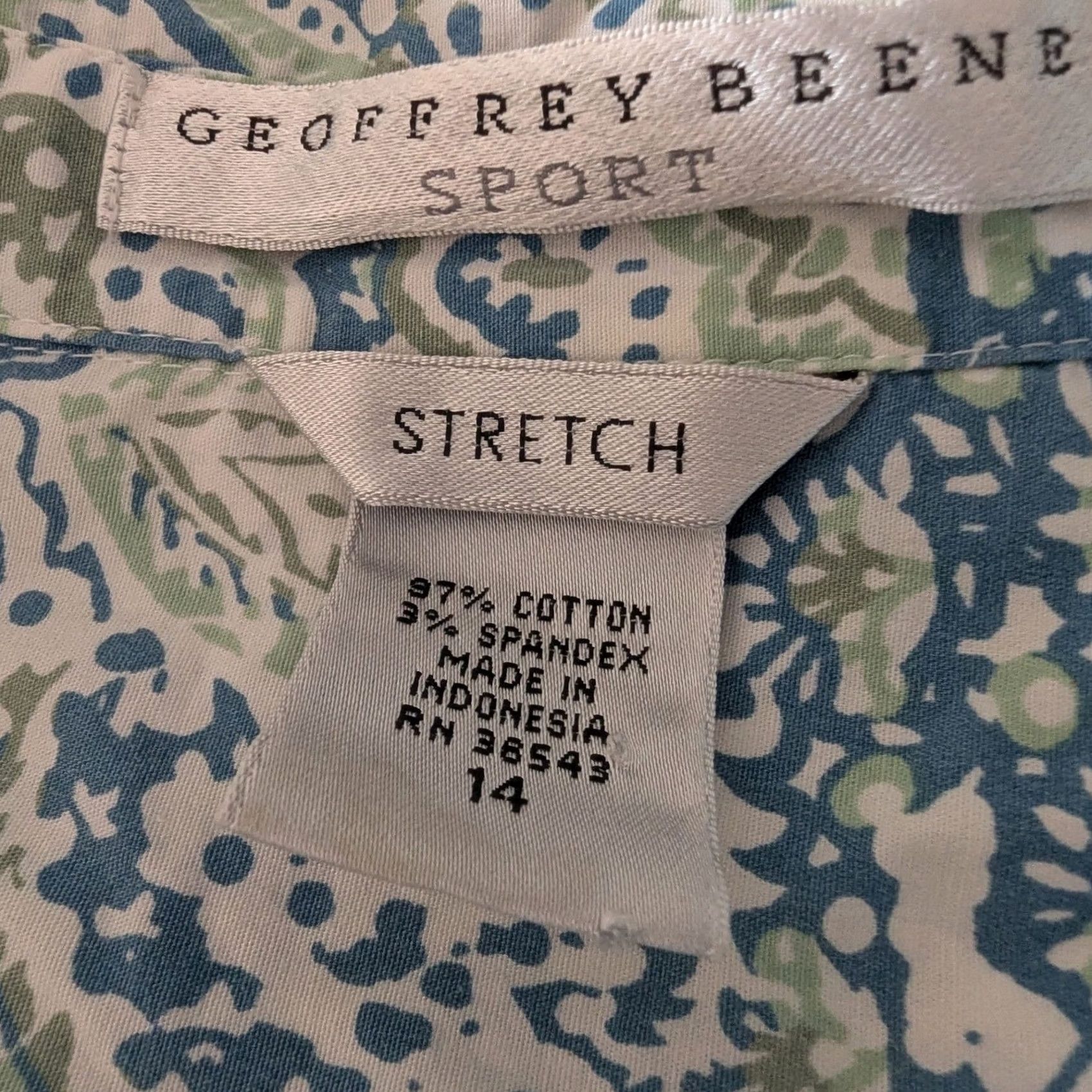 Geoffrey Beene Geoffrey Beene Sport Sleeveless Paisley Print Collared Shirt Size 14 Women’s Blouse Stretch Blue Zipper Vintage No Size XL / US 12-14 / IT 48-50 - 6 Thumbnail