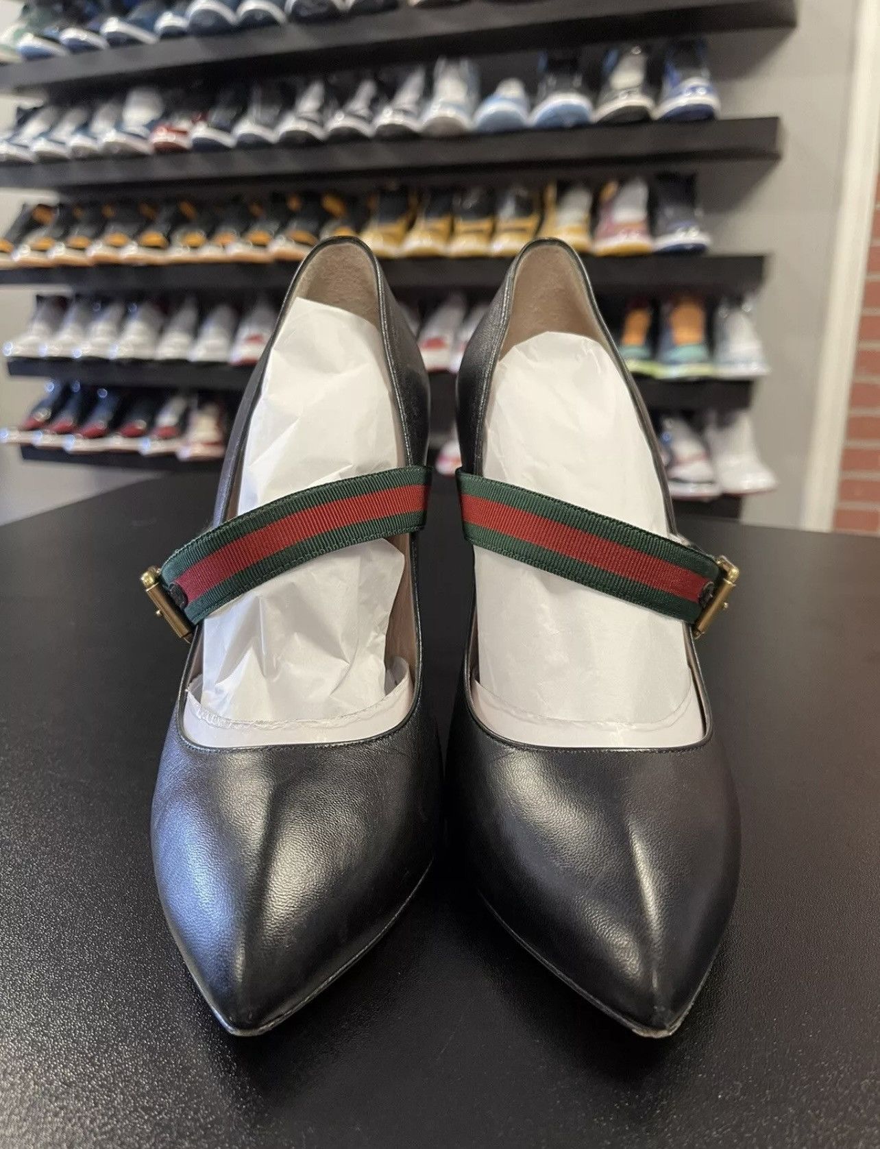 Gucci Size 8US/38EU - Gucci Black Leather Sylvie Mary Jane Pumps Size US 8 / IT 38 - 2 Thumbnail