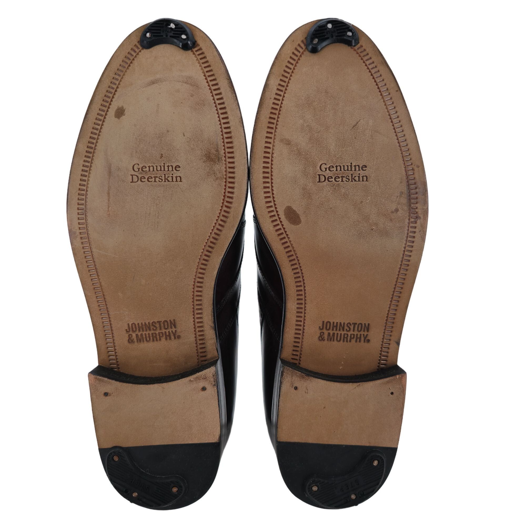 Johnston & Murphy Johnston & Murphy Mens Size 9.5 Wide Brown Deerskin Leather Size US 9.5 / EU 42-43 - 3 Thumbnail