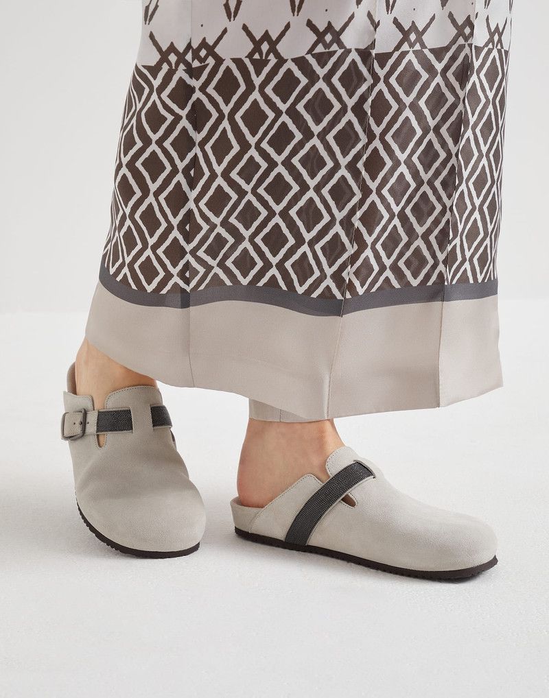 Brunello Cucinelli o1B3y1r0426 Suede Clogs in Grey Size US 11 / IT 41 - 5 Thumbnail