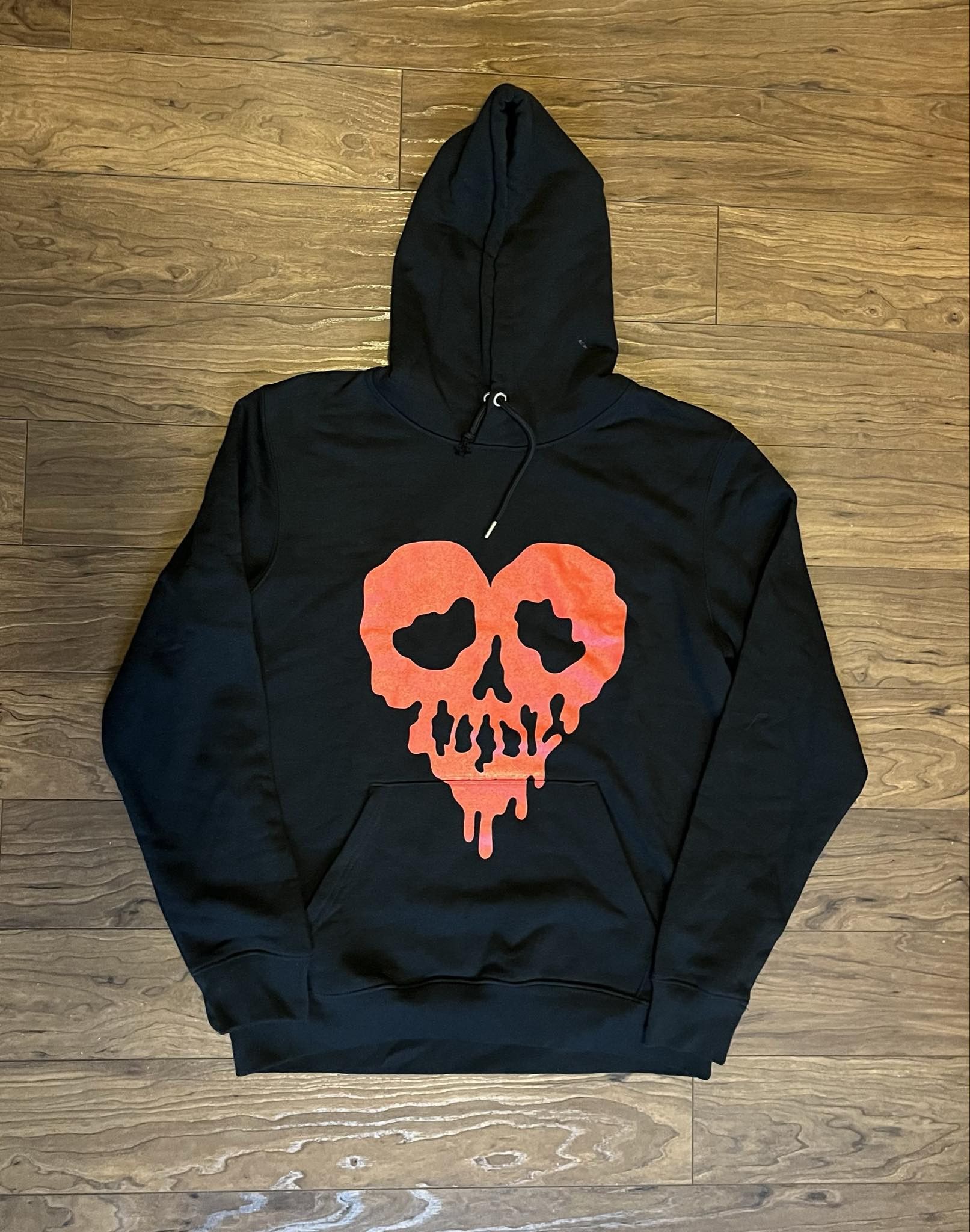 image of Drop Dead x Drop Dead Clothing Red Skull Fucked Hoodie in Black, Men's (Size Large)