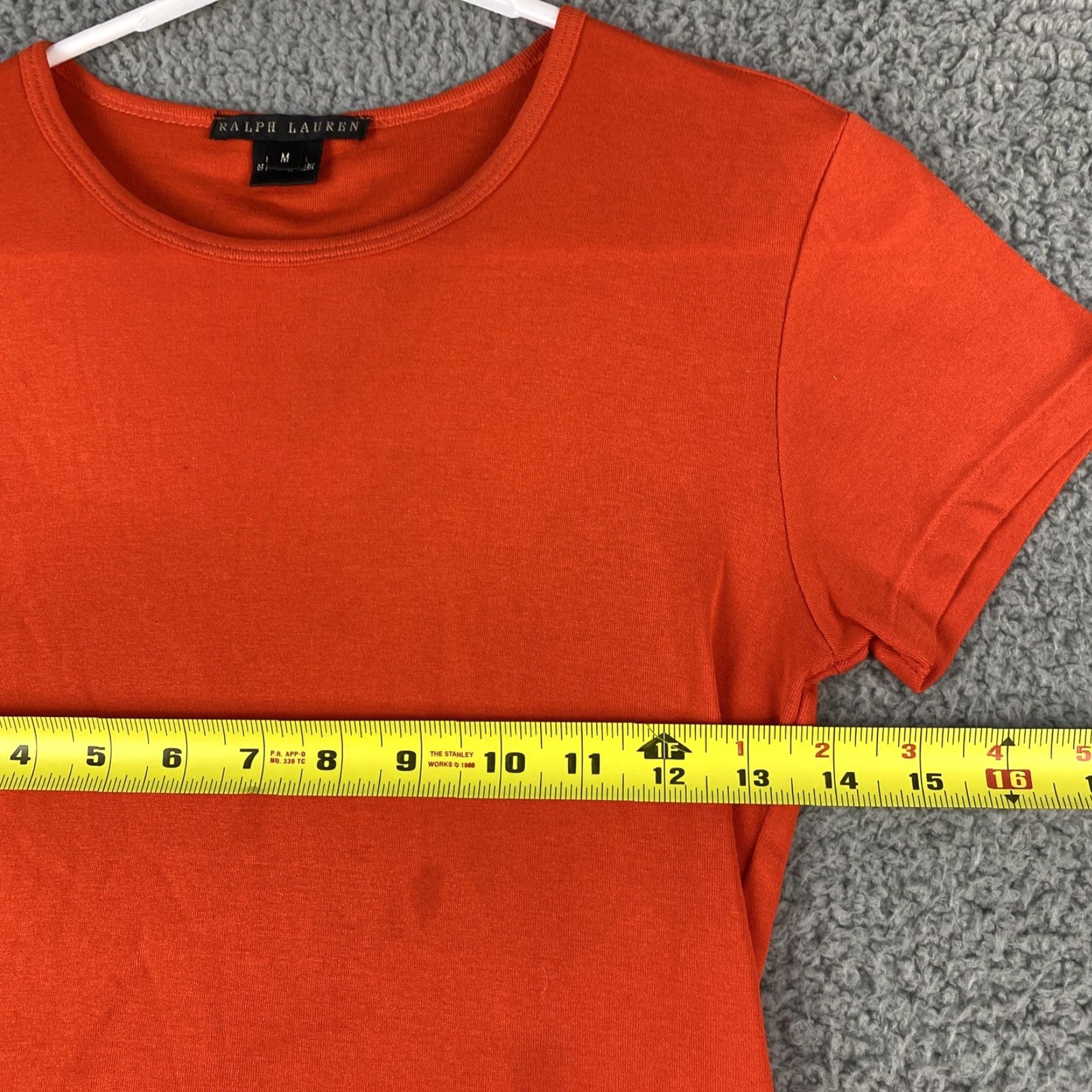 Ralph Lauren Lauren Ralph Lauren Women's Orange Medium Crew Neck T-Shirt 37-47 / 37-47 / Orange / M / Crew Neck / Short Sleeve / Solid / Regular / Teens / 37-47 Size M / US 6-8 / IT 42-44 - 6 Thumbnail