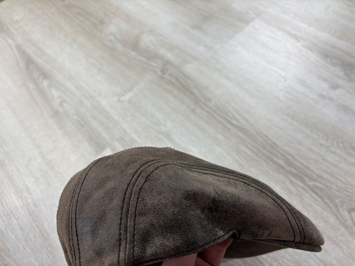 Designer × Stetson Mens leather cap flat hat Stetson Size M Color Brown Size ONE SIZE - 7 Thumbnail