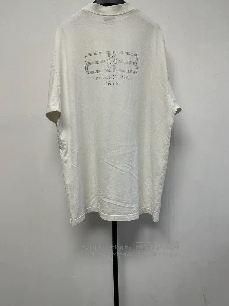 Balenciaga Balenciaga Solid Color Crystal Decorated Short Sleeve Crew Size US XS / EU 42 / 0 - 1 Thumbnail