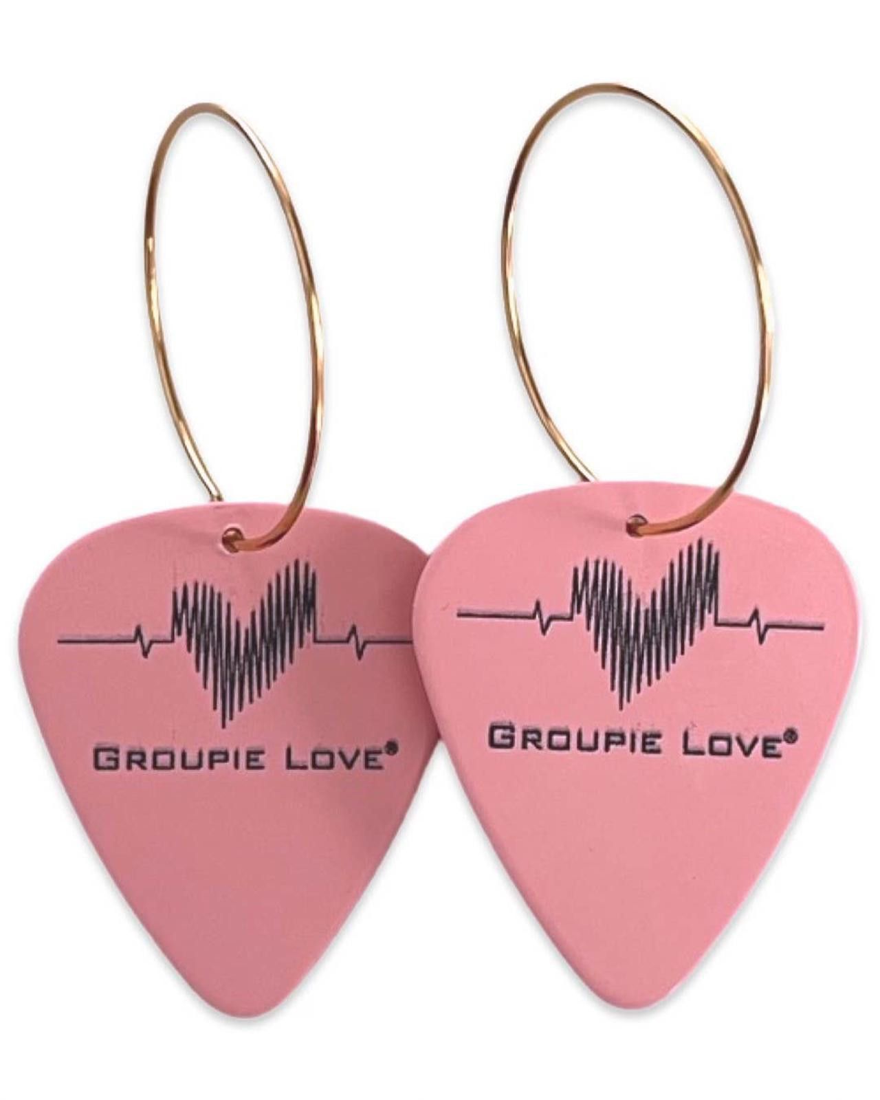 Other Pink Stainless Steel Single Guitar Earrings Groupie Love Size ONE SIZE - 2 Thumbnail